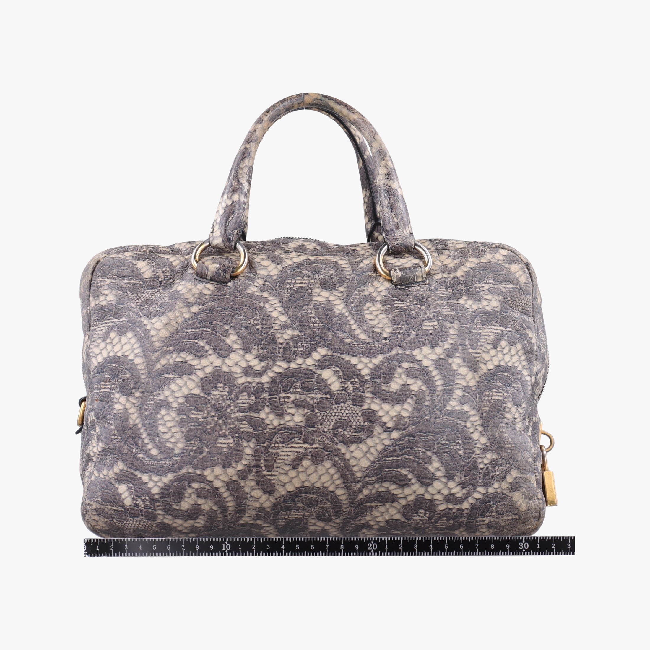 Pre-owned Prada Talco Lace Print Multicolour Leather  handbag | stylenewstar