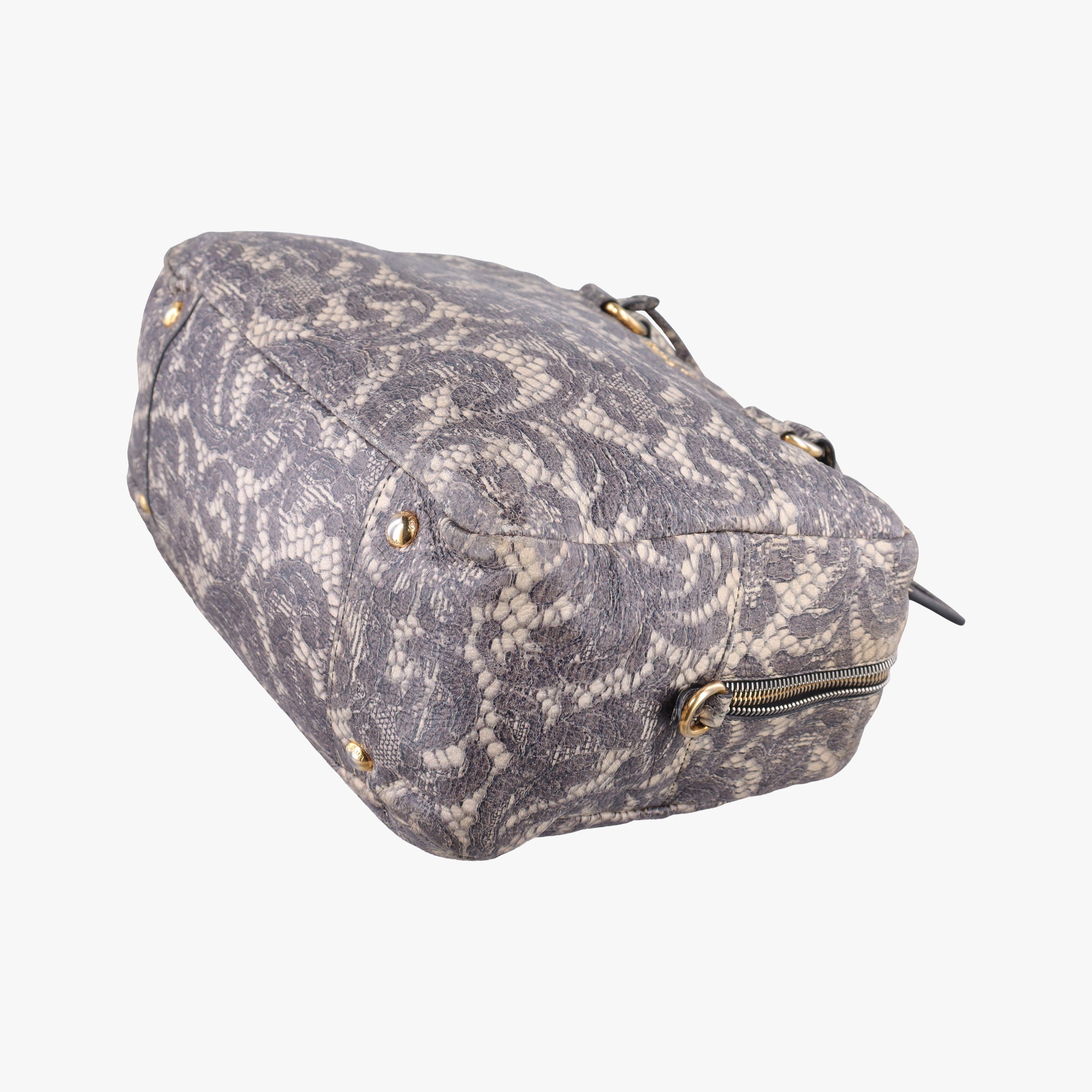 Pre-owned Prada Talco Lace Print Multicolour Leather  handbag | stylenewstar