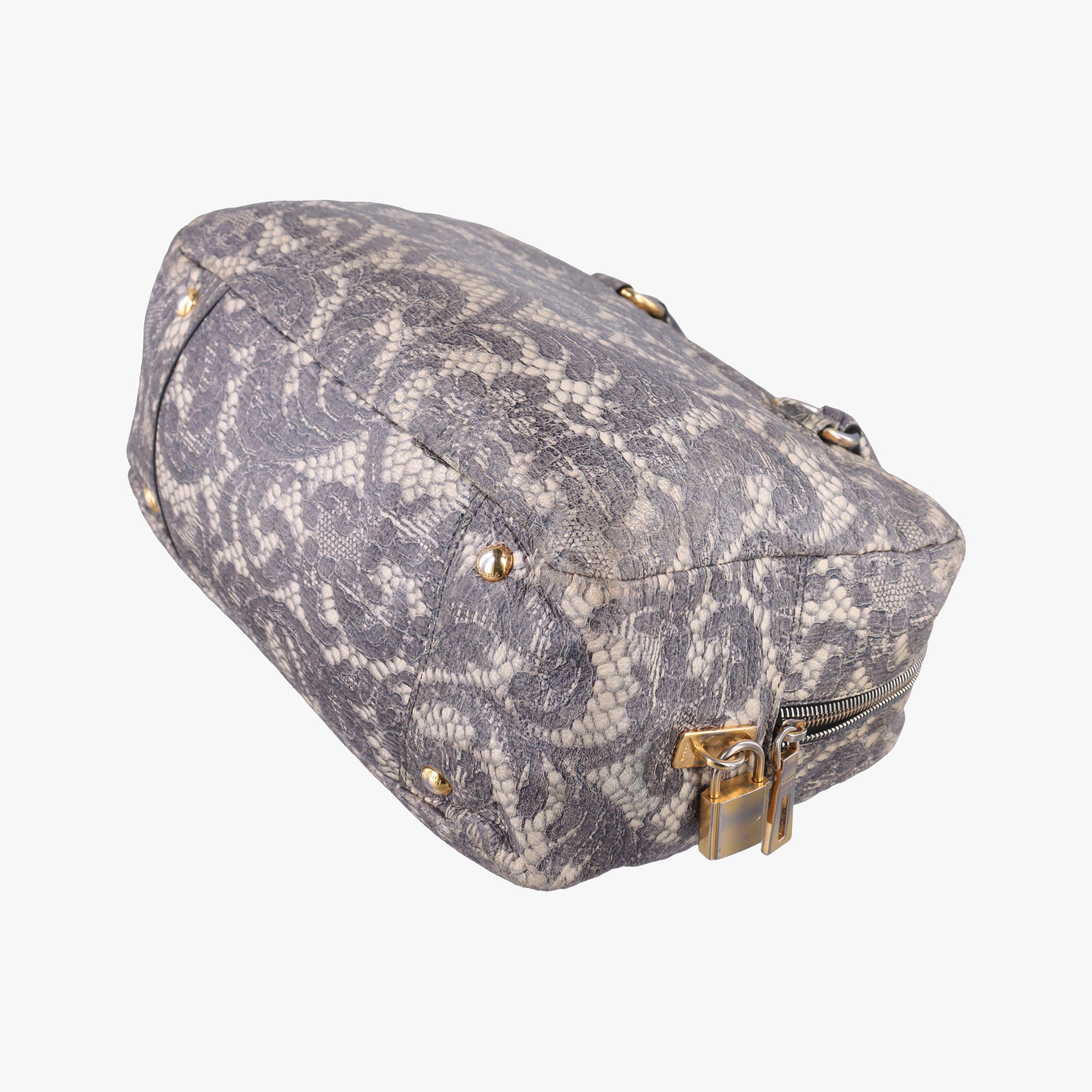 Pre-owned Prada Talco Lace Print Multicolour Leather  handbag | stylenewstar