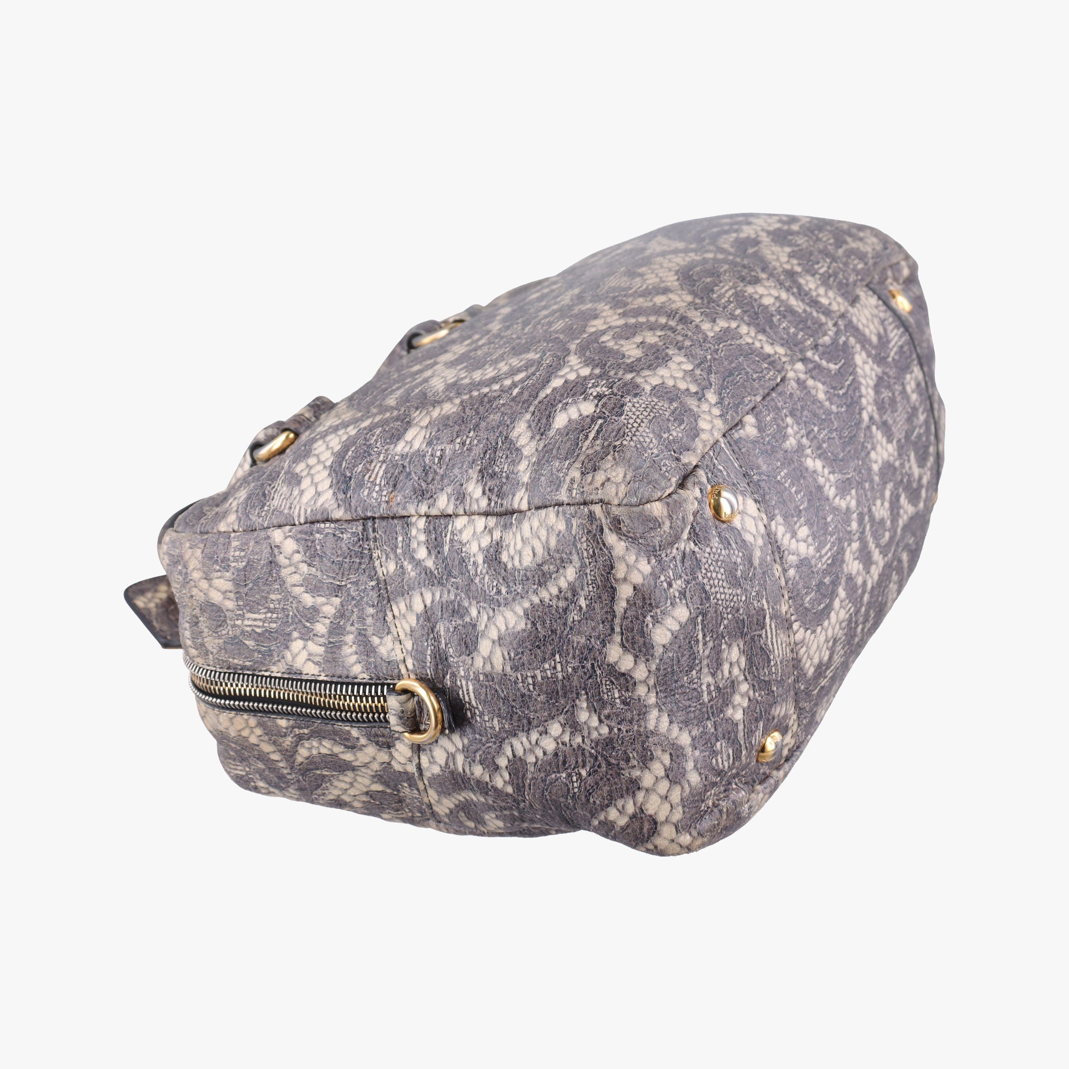Pre-owned Prada Talco Lace Print Multicolour Leather  handbag | stylenewstar