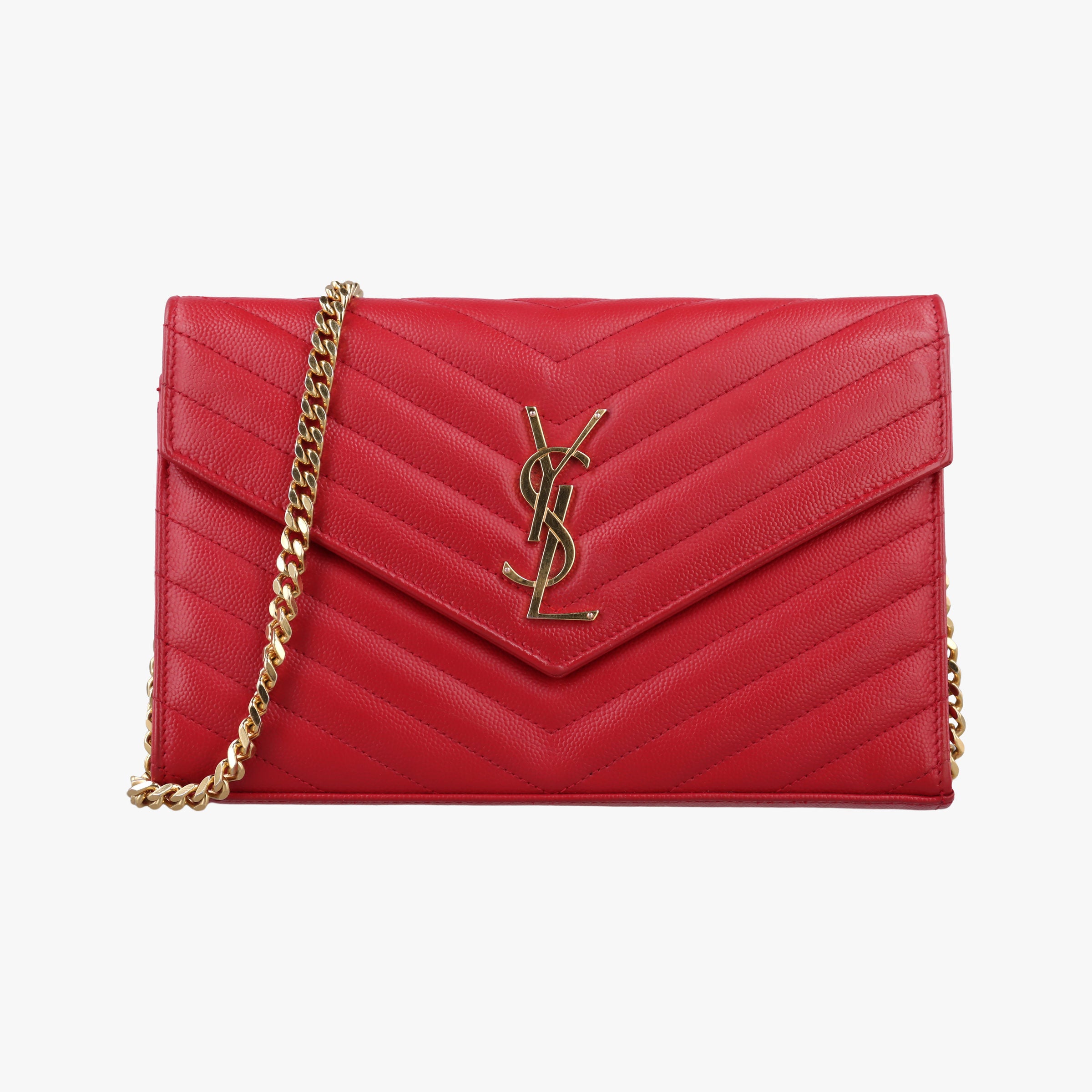 Vintage Yves Saint Laurent Cassandre Red Caviar Leather 377828 shoulderbag | stylenewstar