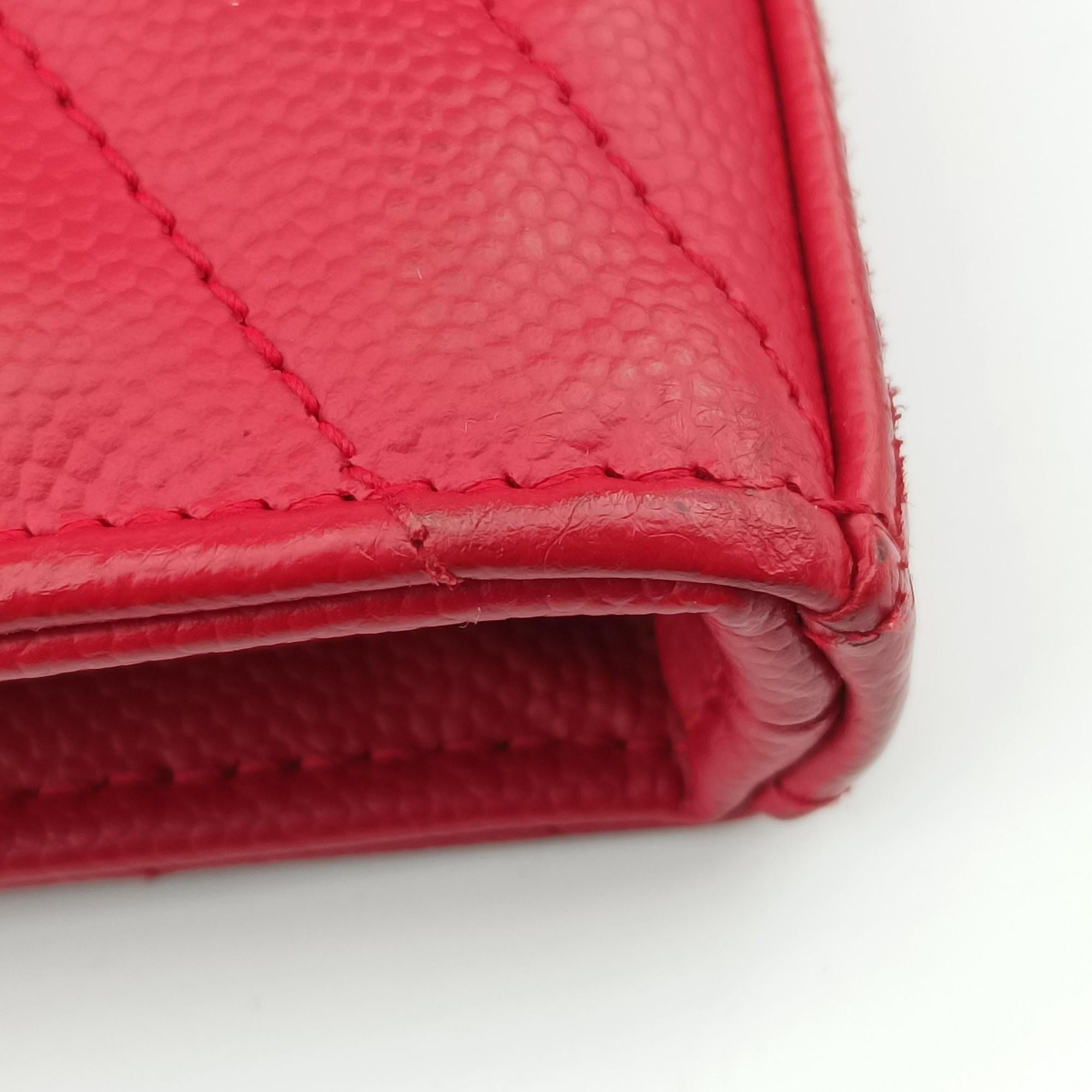 Vintage Yves Saint Laurent Cassandre Red Caviar Leather 377828 shoulderbag | stylenewstar