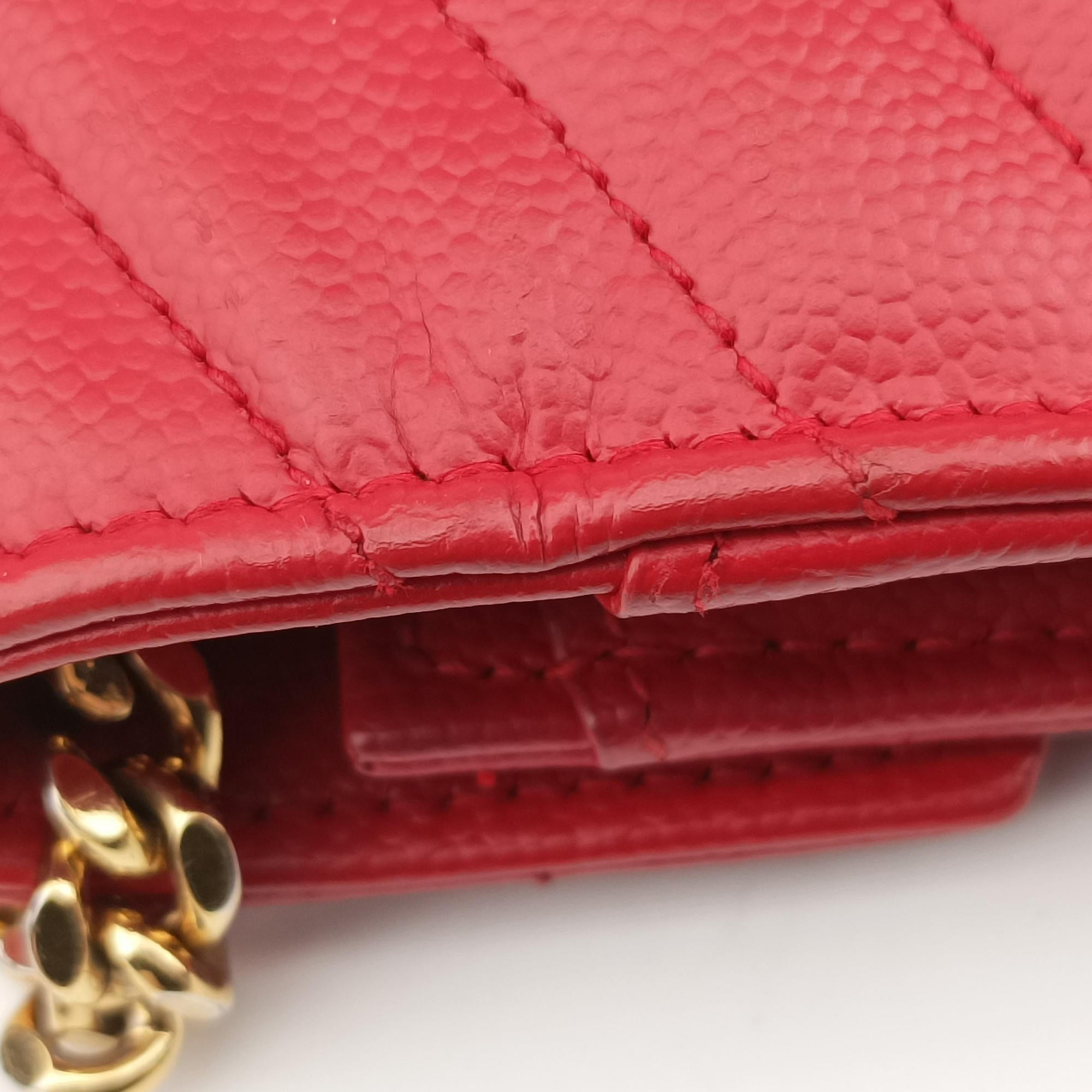 Vintage Yves Saint Laurent Cassandre Red Caviar Leather 377828 shoulderbag | stylenewstar
