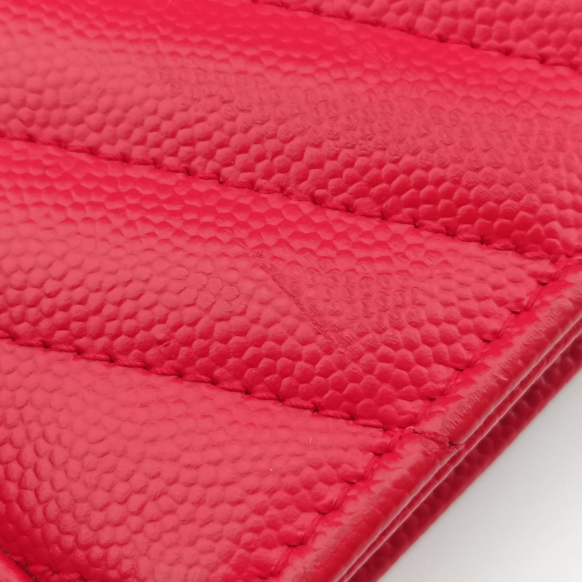 Vintage Yves Saint Laurent Cassandre Red Caviar Leather 377828 shoulderbag | stylenewstar