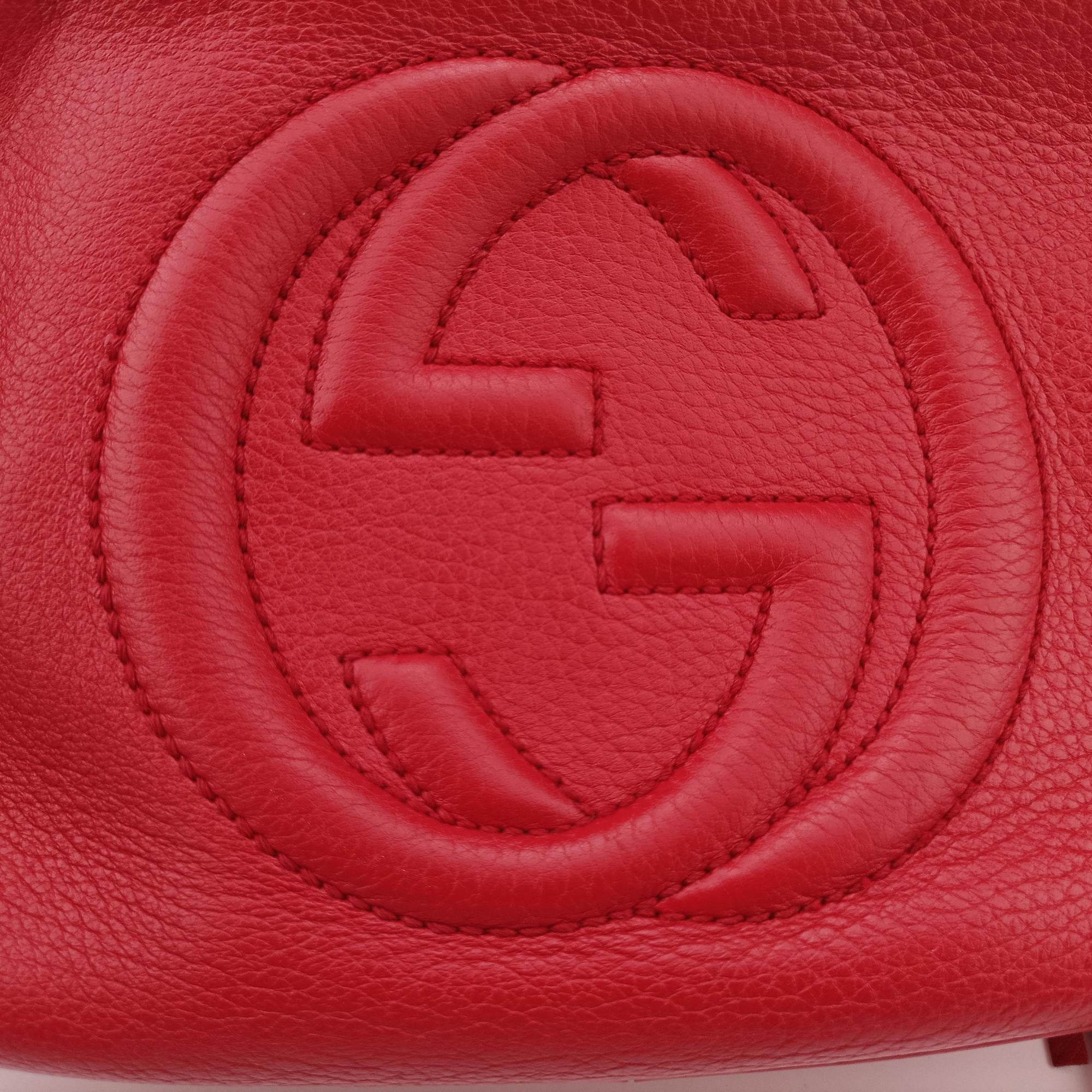 Pre-owned Gucci Soho Red Leather 308364 shoulderbag | stylenewstar