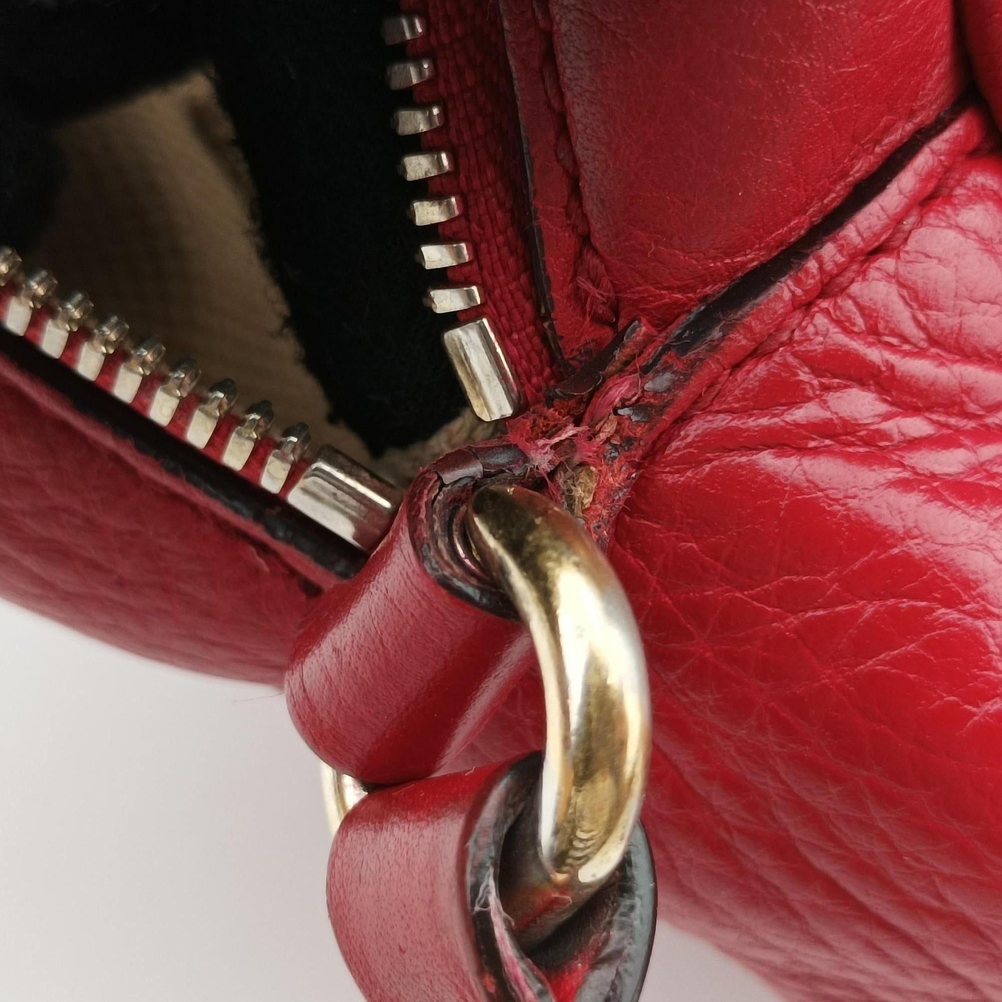 Pre-owned Gucci Soho Red Leather 308364 shoulderbag | stylenewstar
