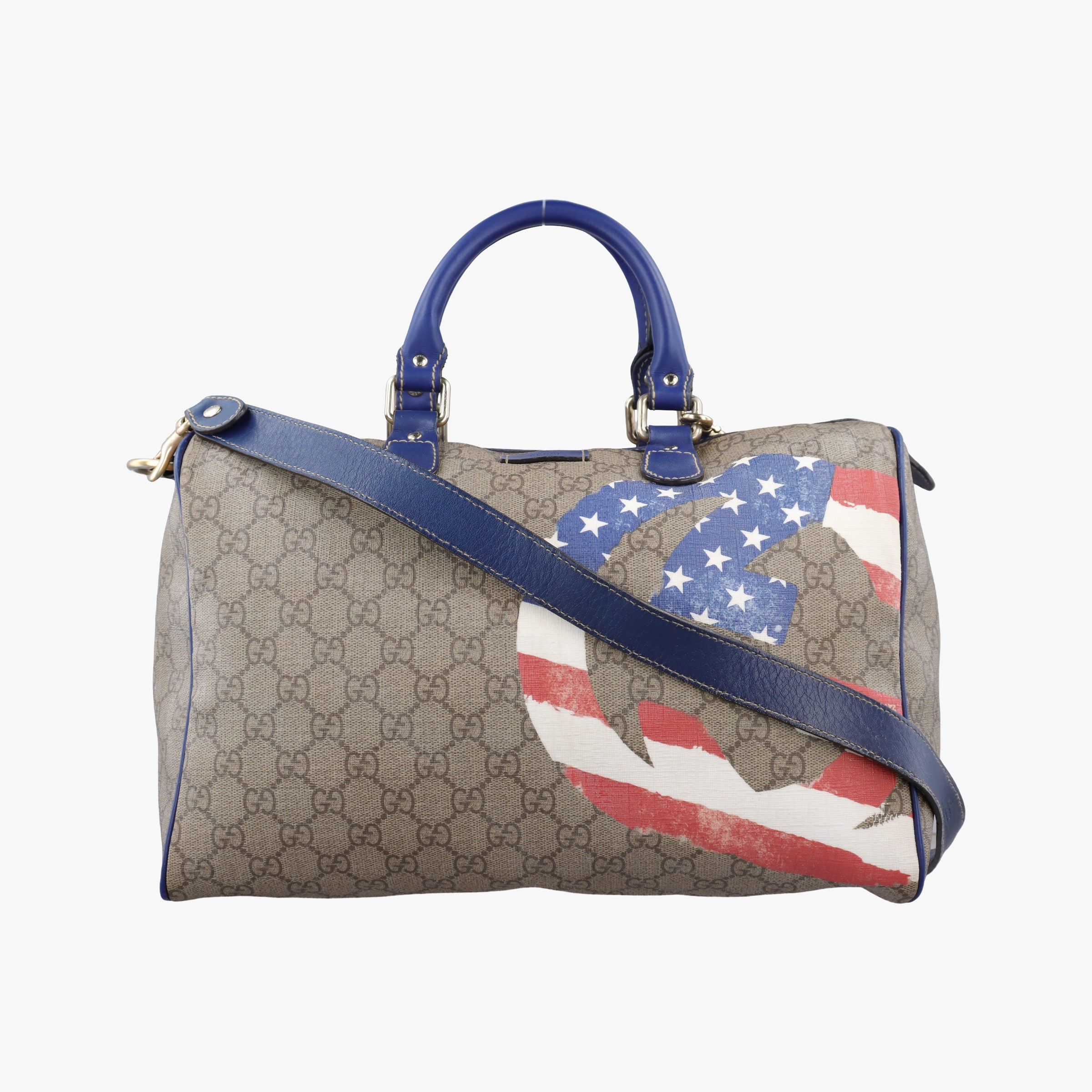 Secondhand Gucci American Flag GG Supreme Multicolour PVC coated canvas 195451 shoulderbag | stylenewstar