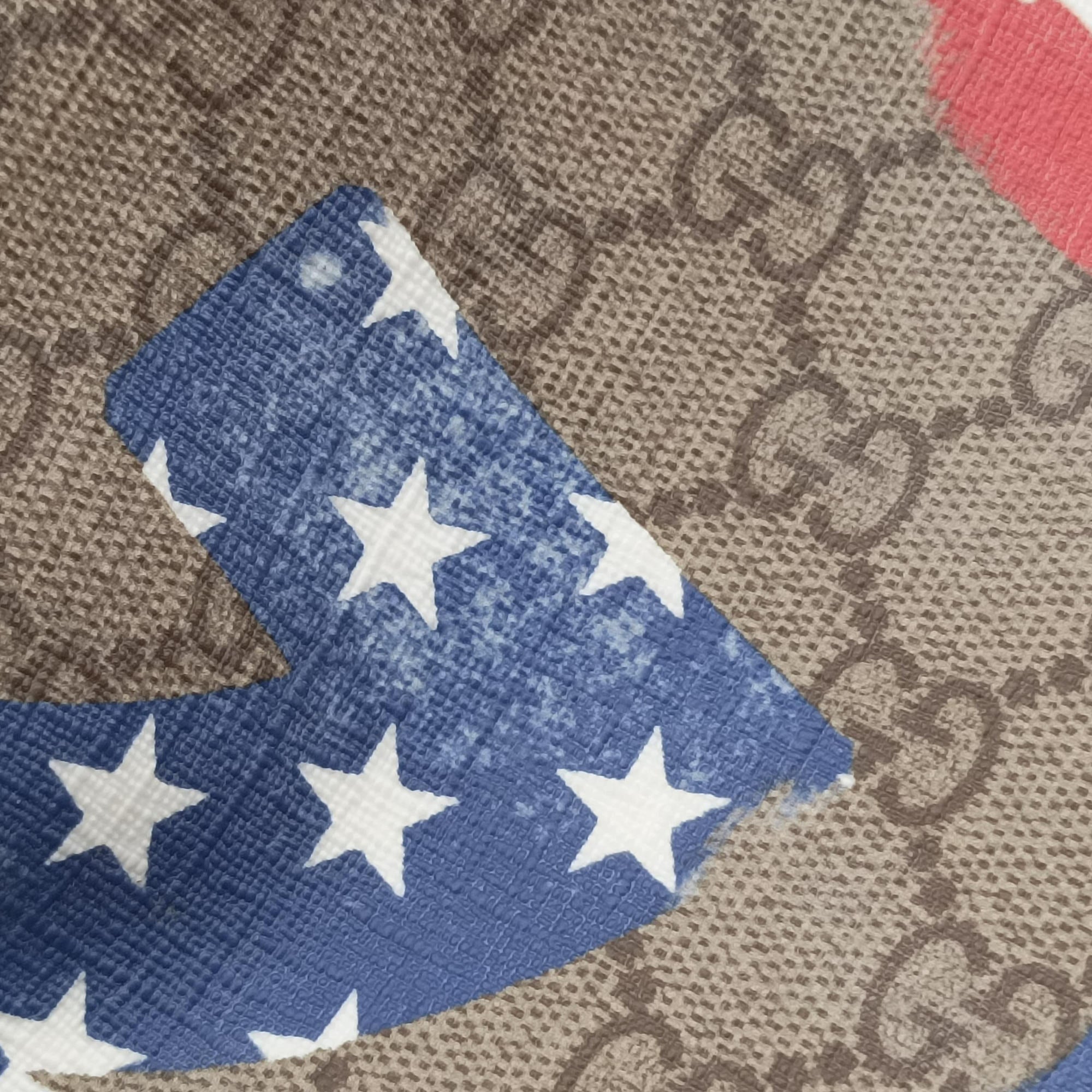Secondhand Gucci American Flag GG Supreme Multicolour PVC coated canvas 195451 shoulderbag | stylenewstar