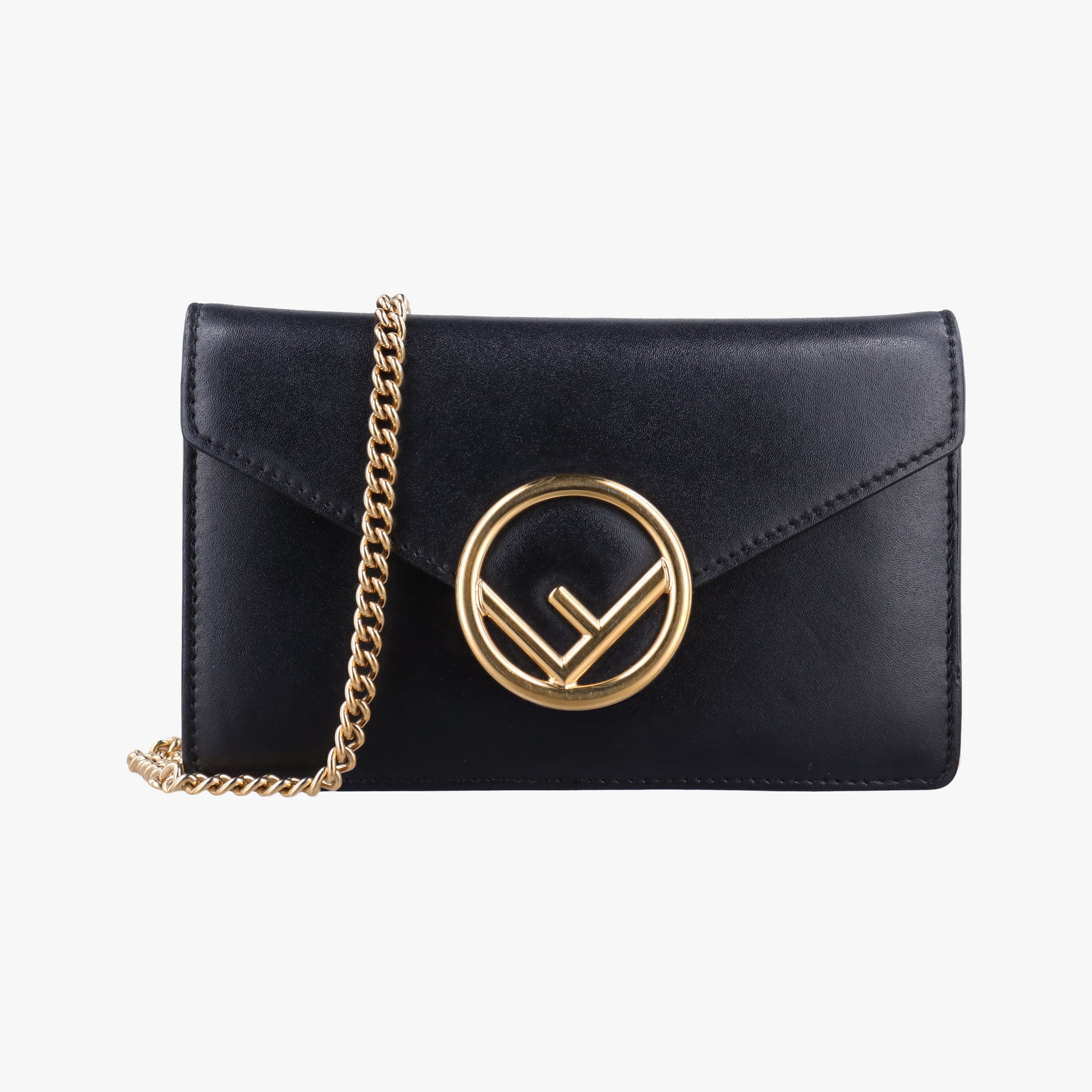 Vintage Fendi F is Black Leather 8BM005 shoulderbag | stylenewstar