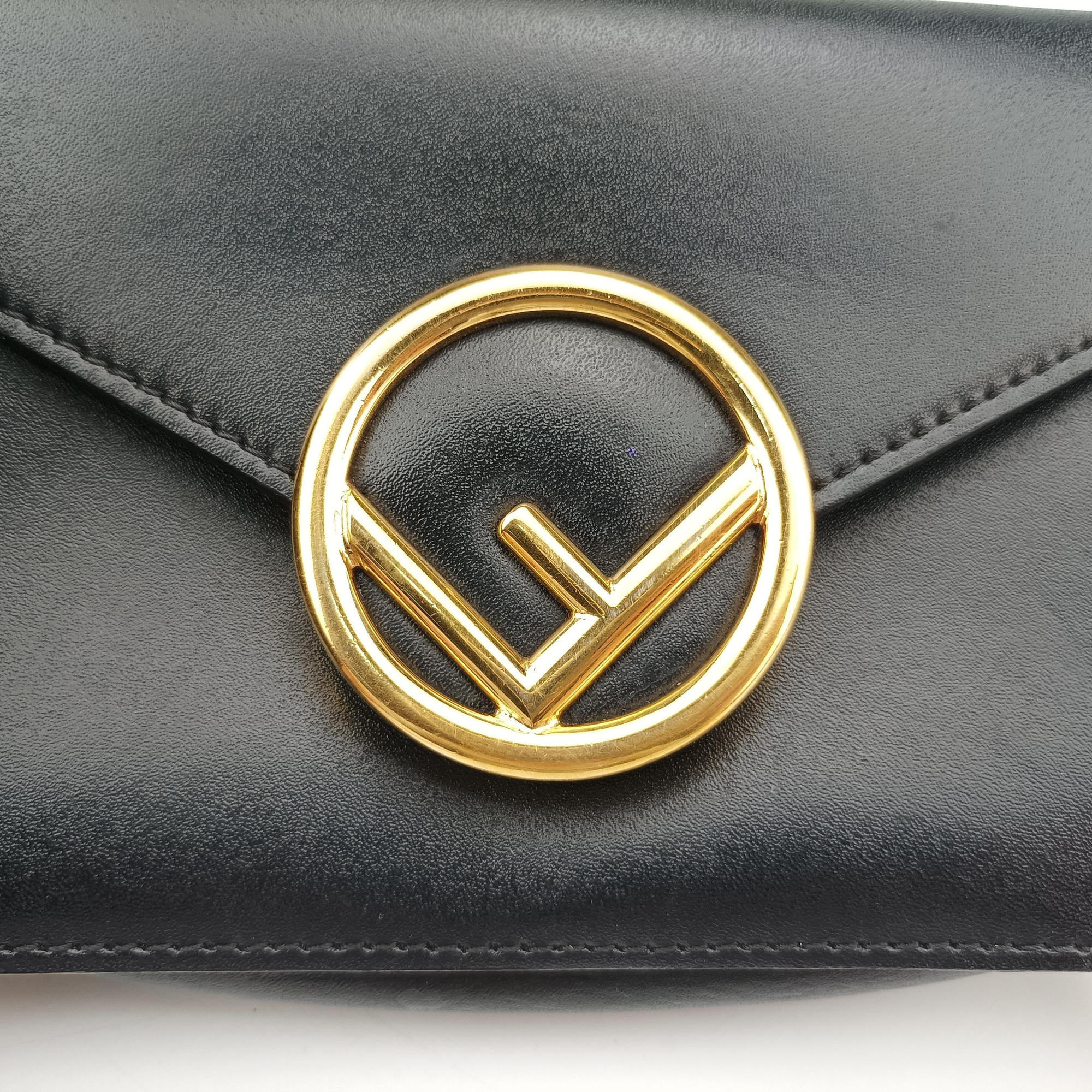 Vintage Fendi F is Black Leather 8BM005 shoulderbag | stylenewstar