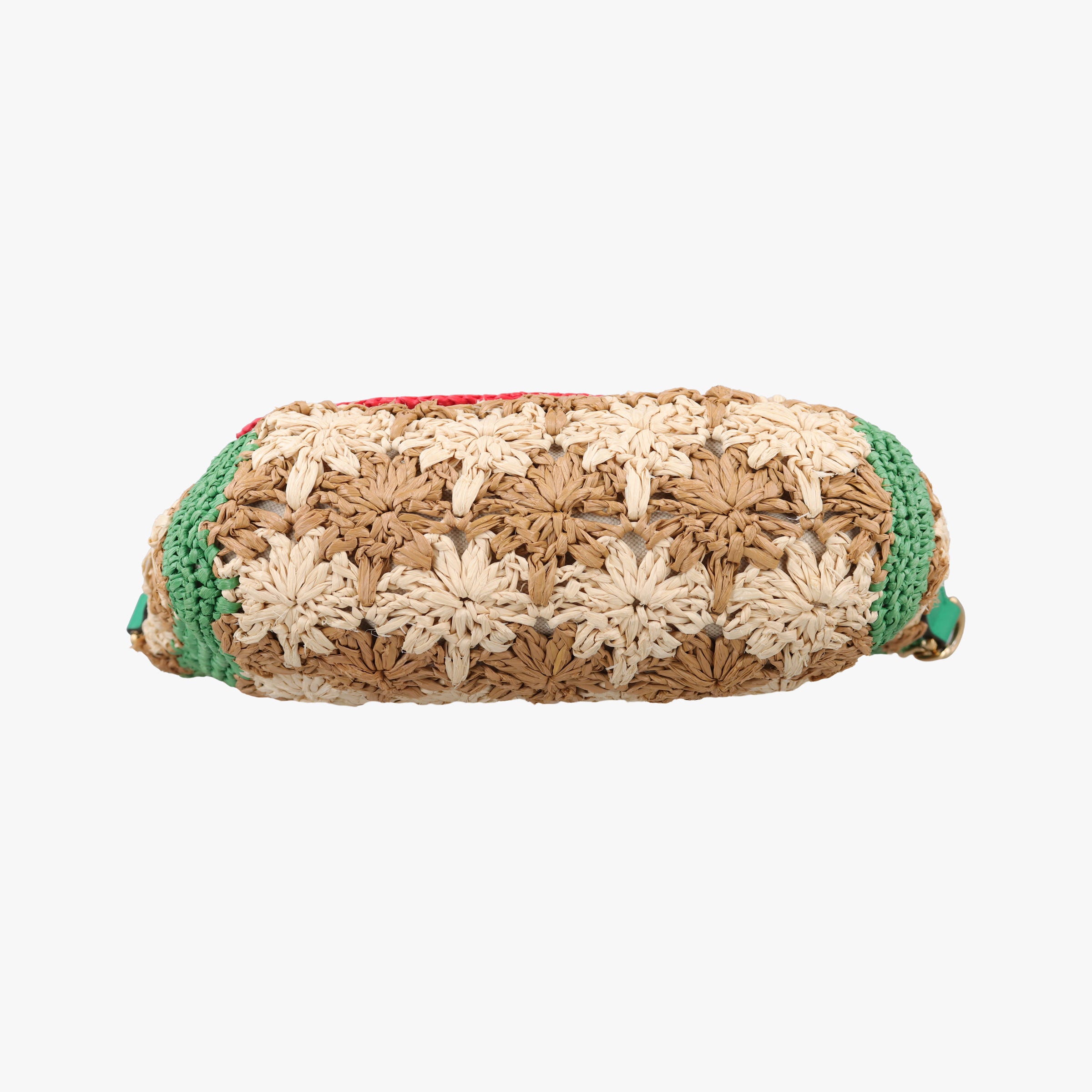 Pre-owned Gucci GG Marmont Beige×Multicolour straw 574433 shoulderbag | stylenewstar