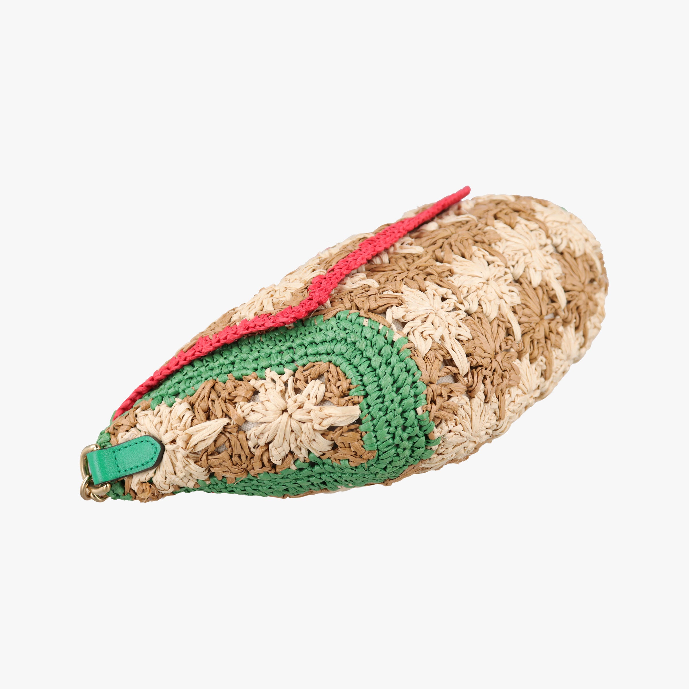 Pre-owned Gucci GG Marmont Beige×Multicolour straw 574433 shoulderbag | stylenewstar