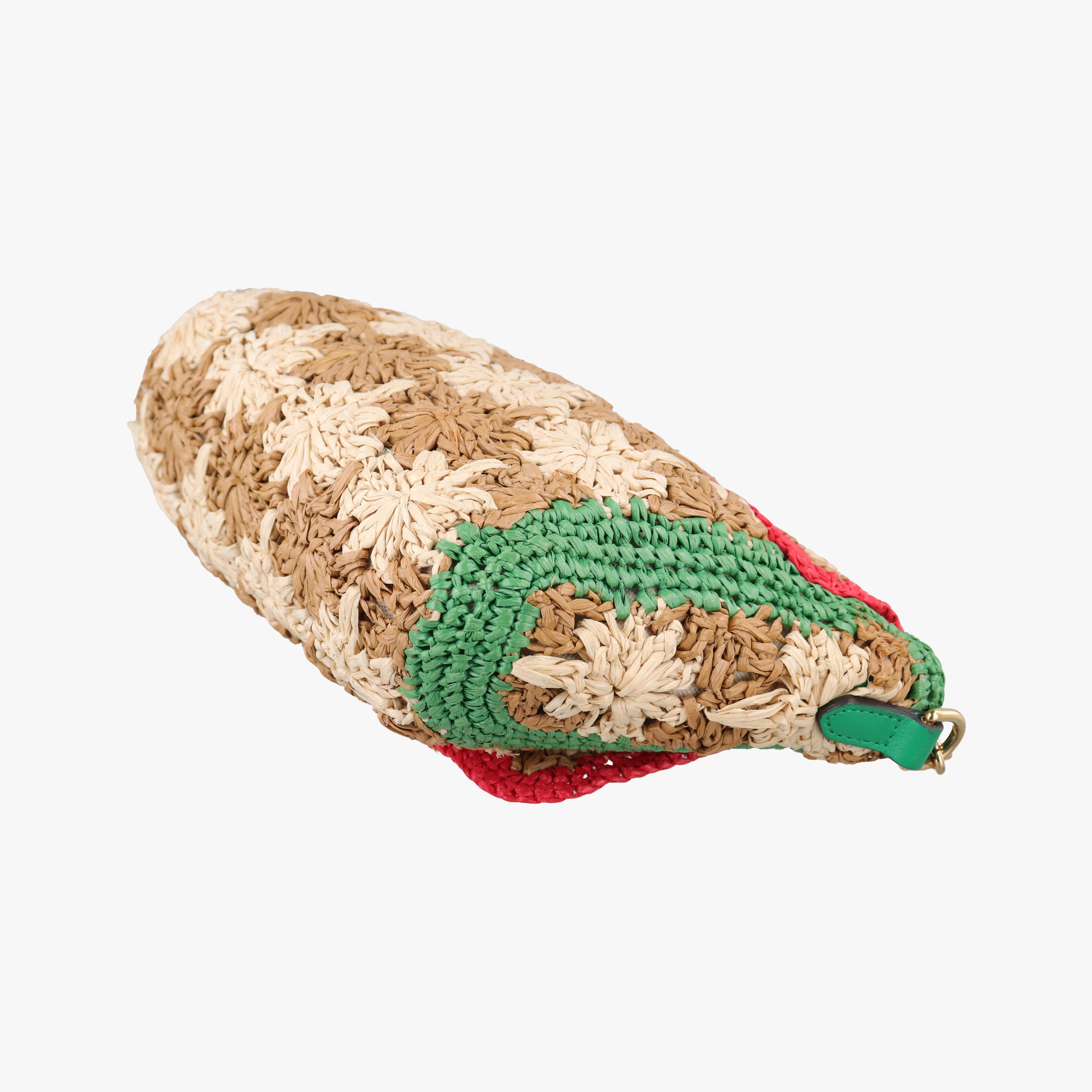 Pre-owned Gucci GG Marmont Beige×Multicolour straw 574433 shoulderbag | stylenewstar
