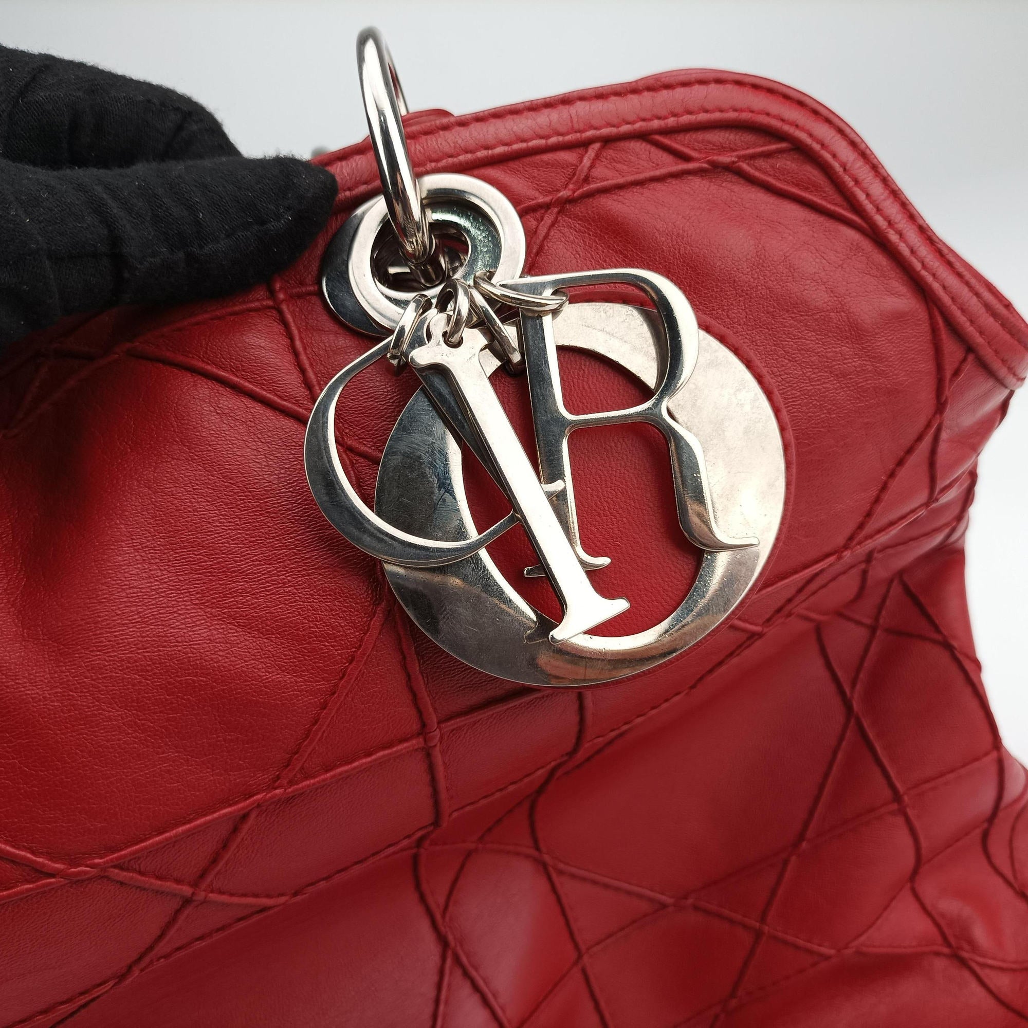 Vintage Christian Dior Granville Red lambskin  shoulderbag | stylenewstar