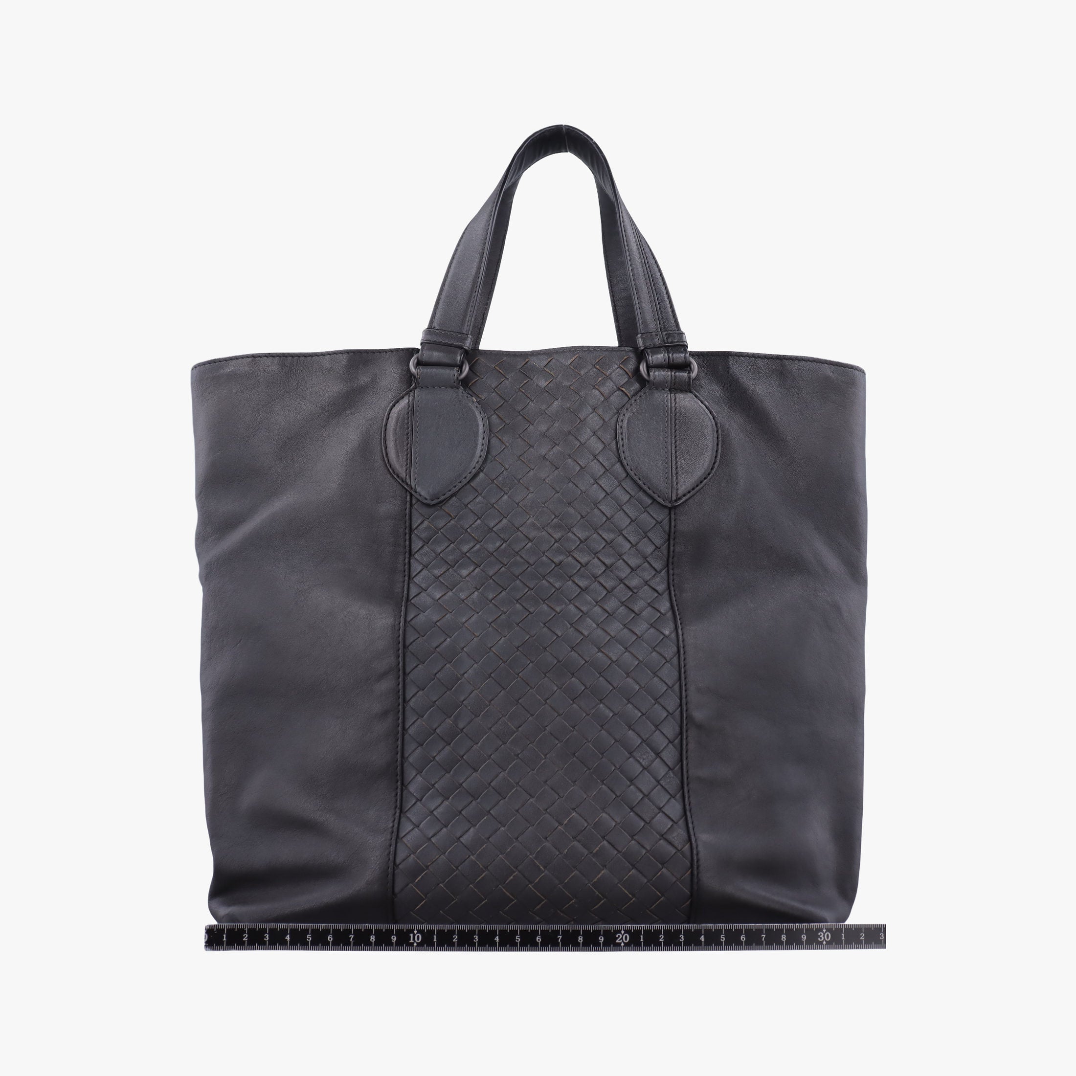 Pre-owned Bottega Veneta Intrecciato Black×Gray Lambskin  shoulderbag | stylenewstar