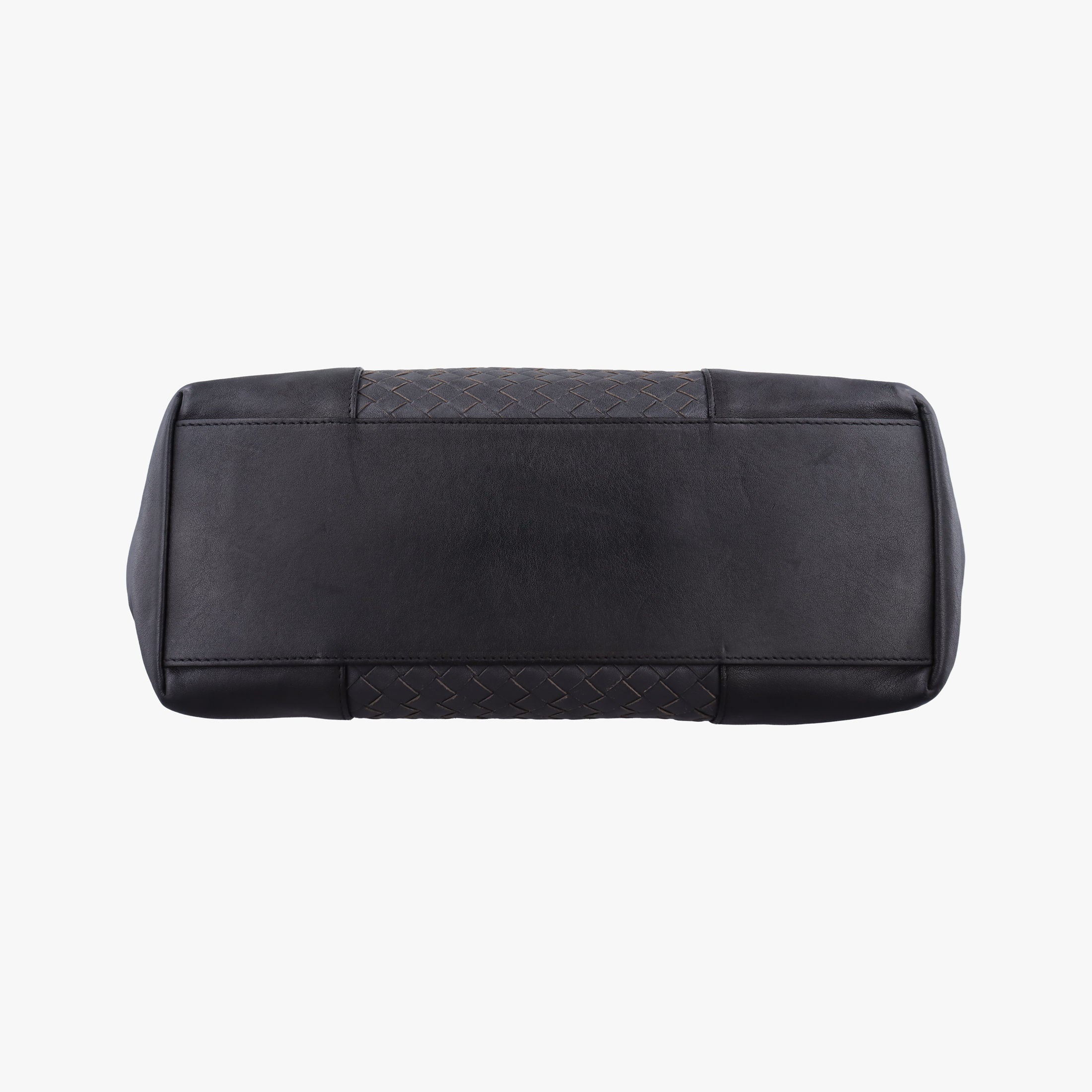 Pre-owned Bottega Veneta Intrecciato Black×Gray Lambskin  shoulderbag | stylenewstar