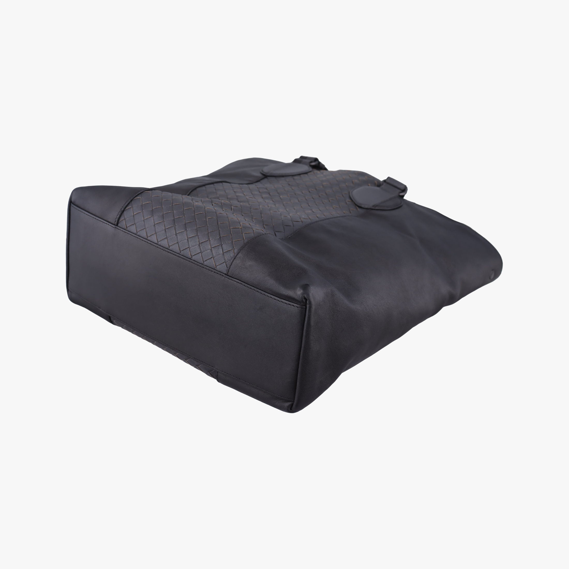 Pre-owned Bottega Veneta Intrecciato Black×Gray Lambskin  shoulderbag | stylenewstar
