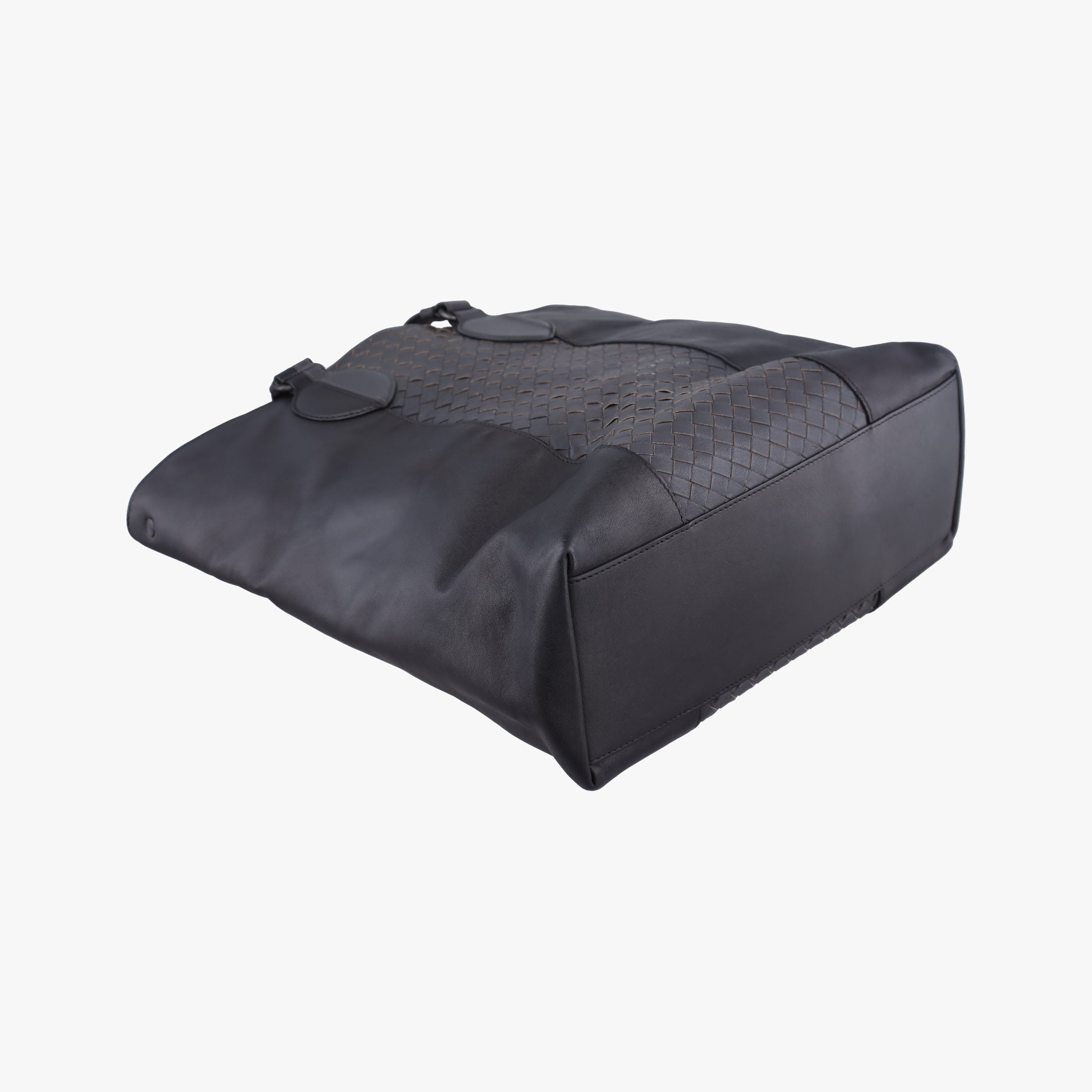 Pre-owned Bottega Veneta Intrecciato Black×Gray Lambskin  shoulderbag | stylenewstar
