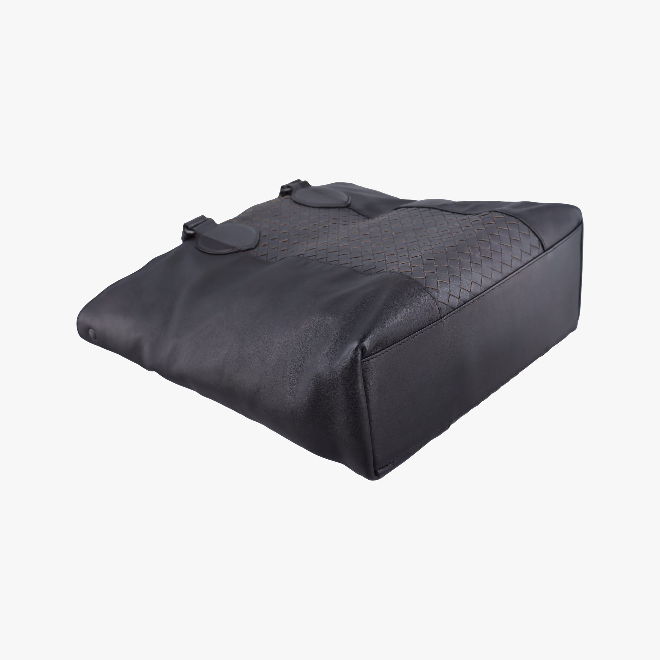 Pre-owned Bottega Veneta Intrecciato Black×Gray Lambskin  shoulderbag | stylenewstar