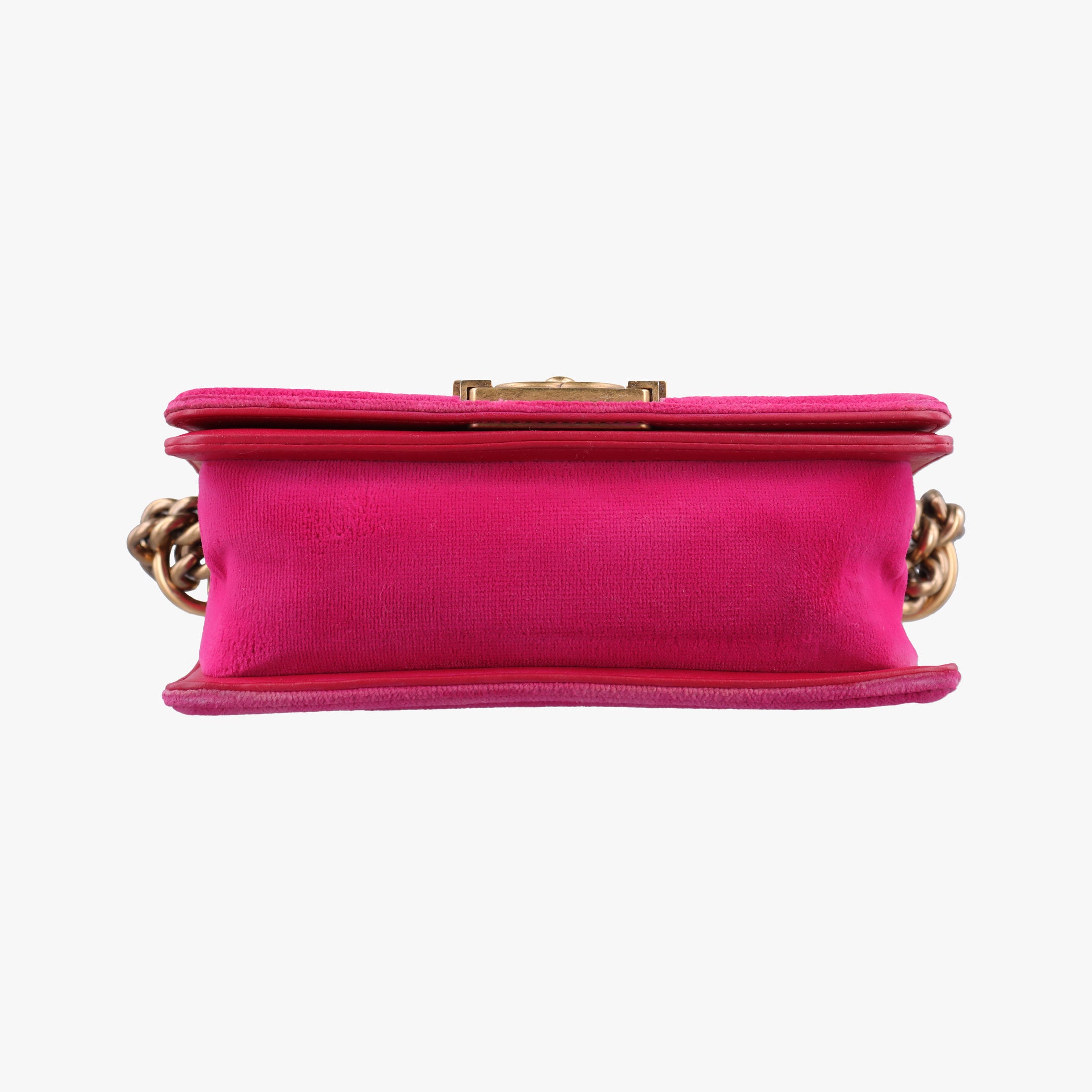 Pre-owned Chanel BOY CHANEL Pink velour A67085 shoulderbag | stylenewstar