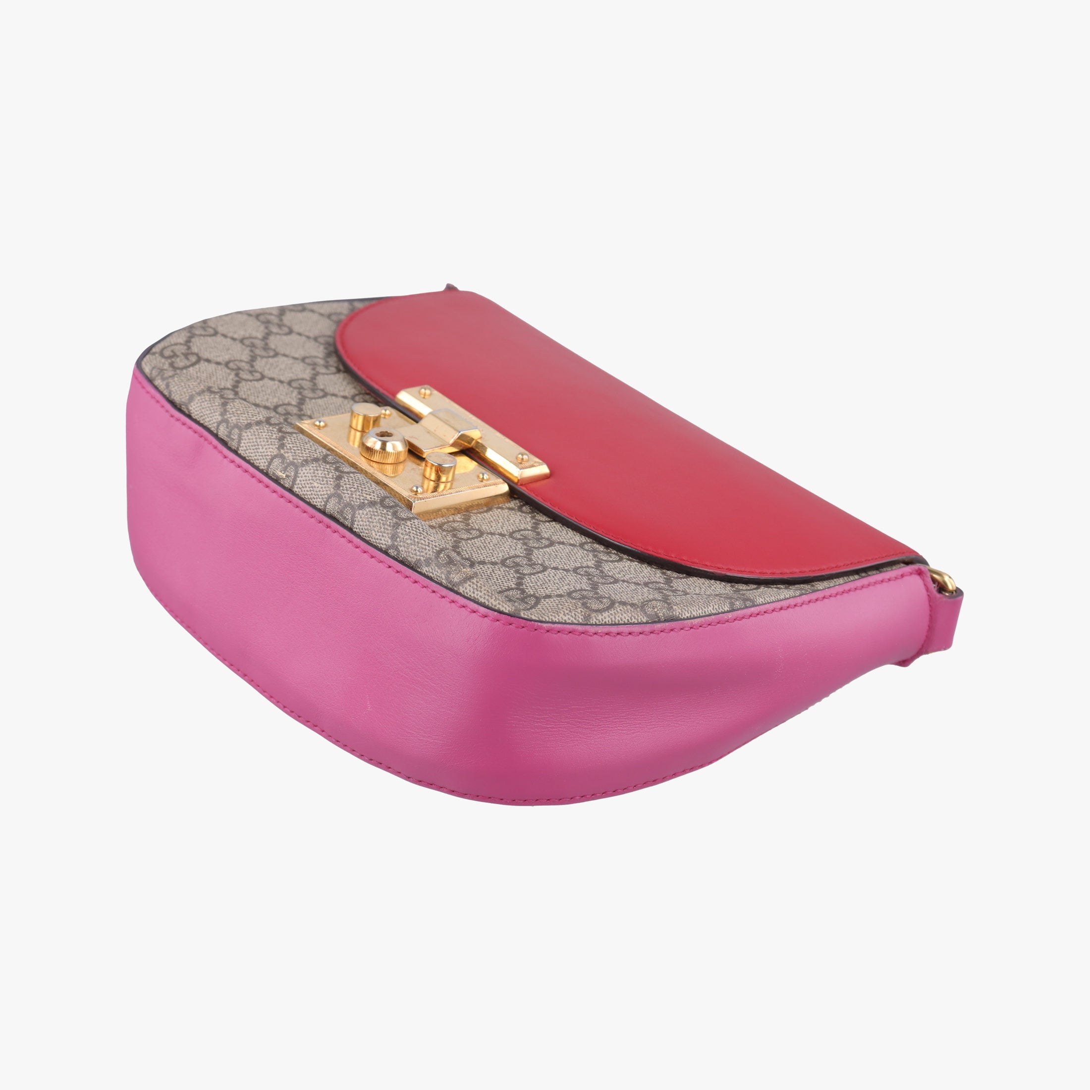 Vintage Gucci GG Supreme Padlock Beige×Red×Multicolour PVC coated canvas×Leather 453189 shoulderbag | stylenewstar