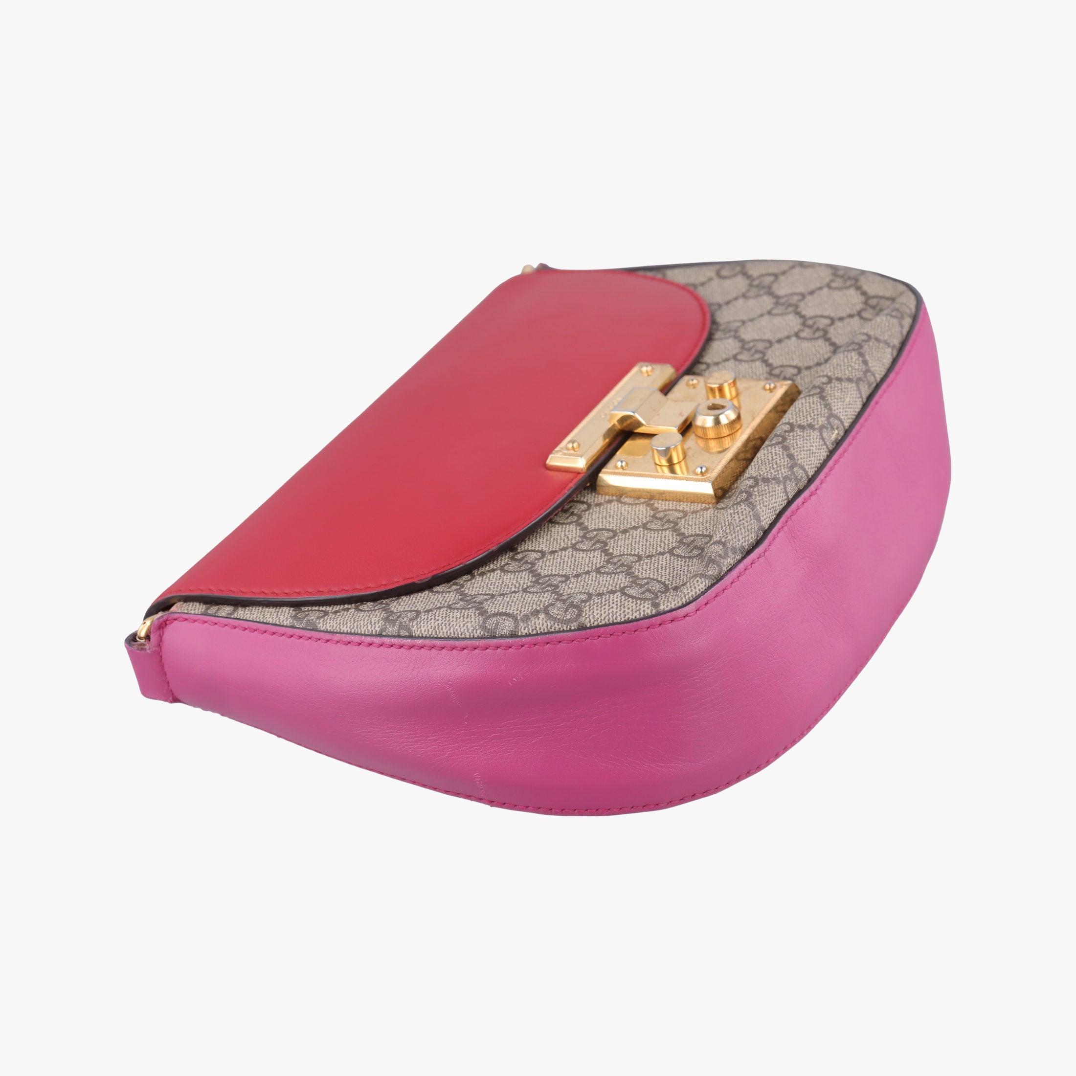 Vintage Gucci GG Supreme Padlock Beige×Red×Multicolour PVC coated canvas×Leather 453189 shoulderbag | stylenewstar