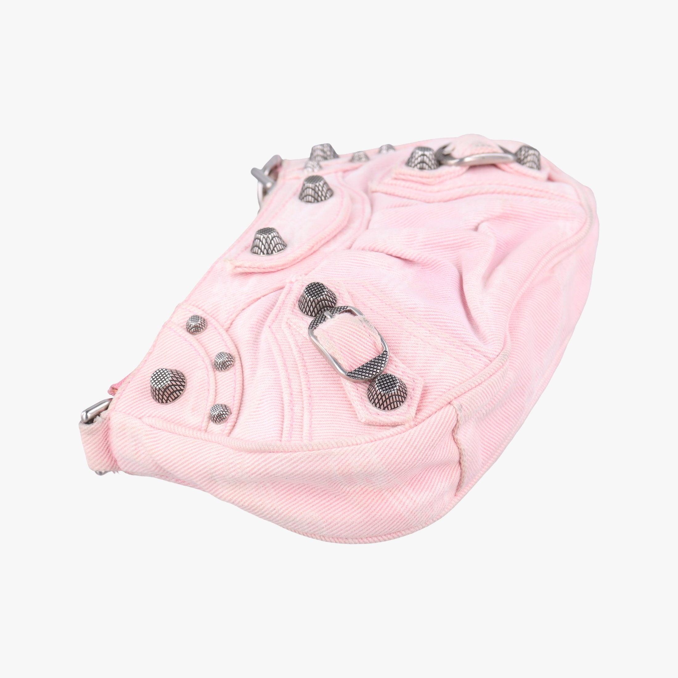 Pre-owned Balenciaga Le Cagole Pink Denim  shoulderbag | stylenewstar