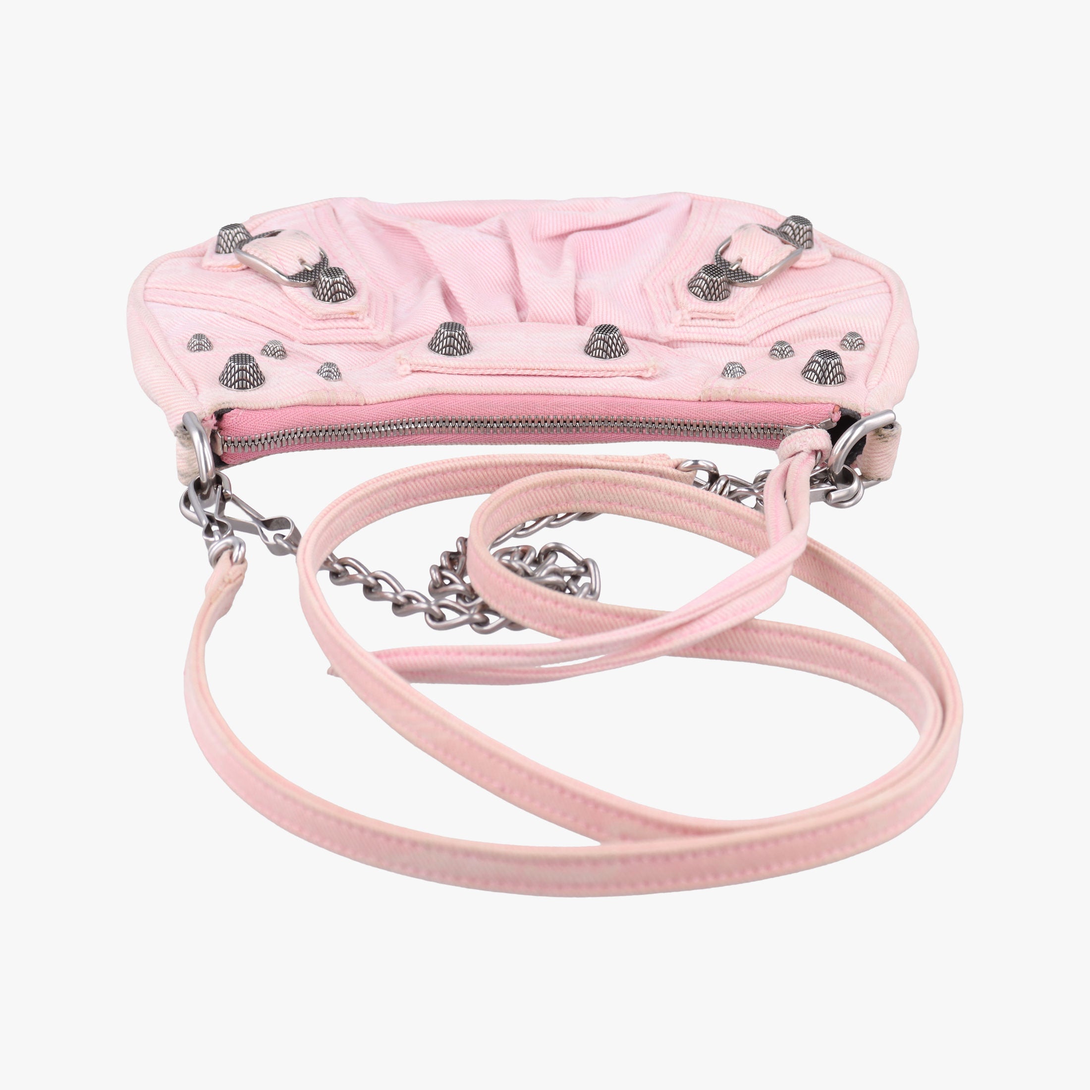 Pre-owned Balenciaga Le Cagole Pink Denim  shoulderbag | stylenewstar