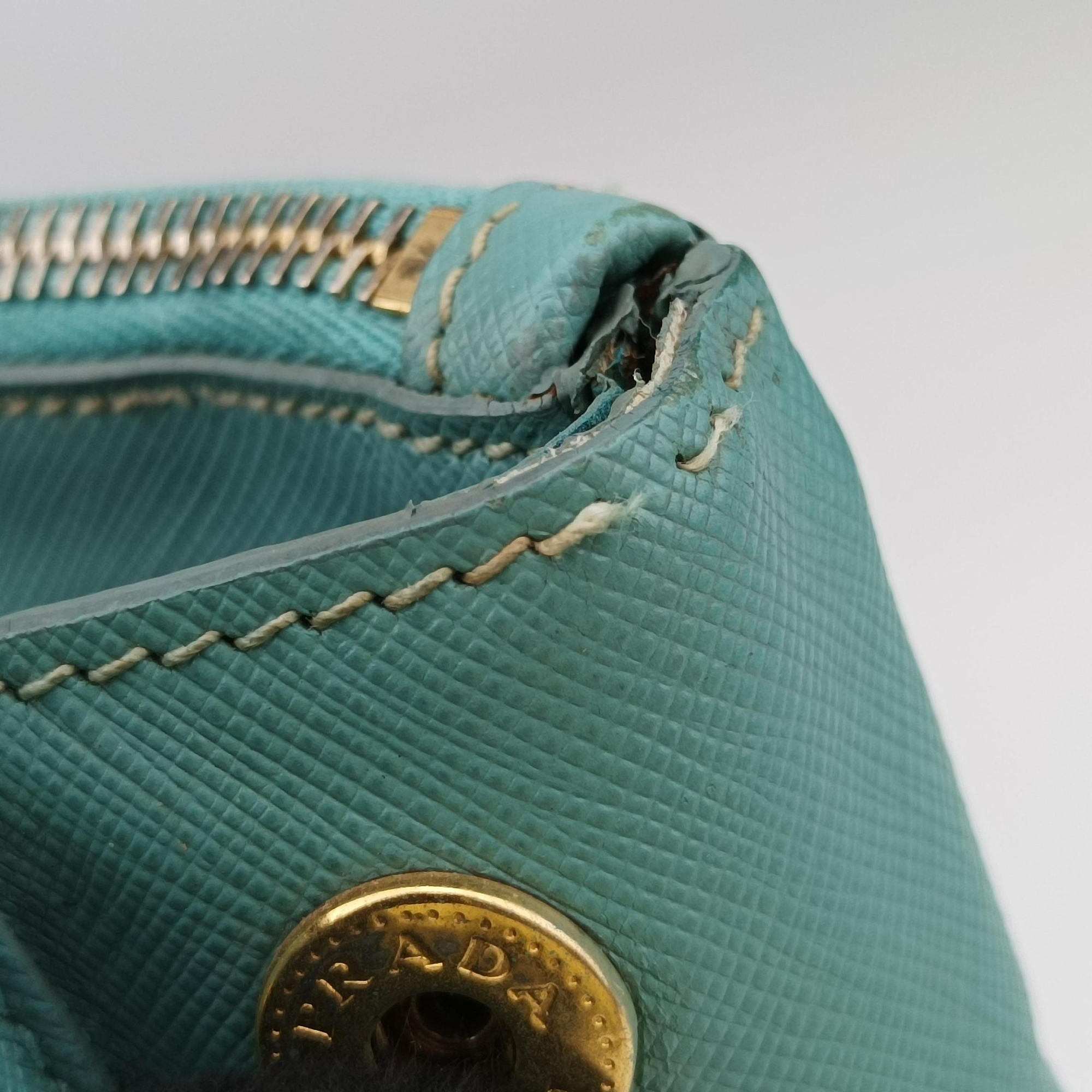 Pre-owned Prada Galleria Blue SAFFIANO Leather BN1801 shoulderbag | stylenewstar