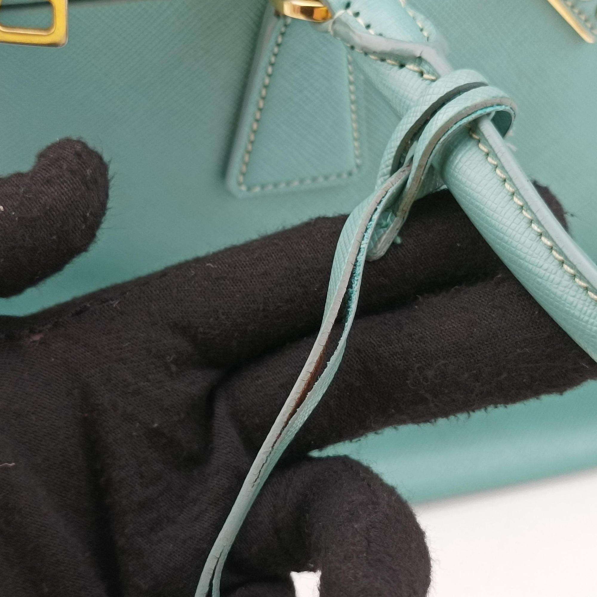Pre-owned Prada Galleria Blue SAFFIANO Leather BN1801 shoulderbag | stylenewstar