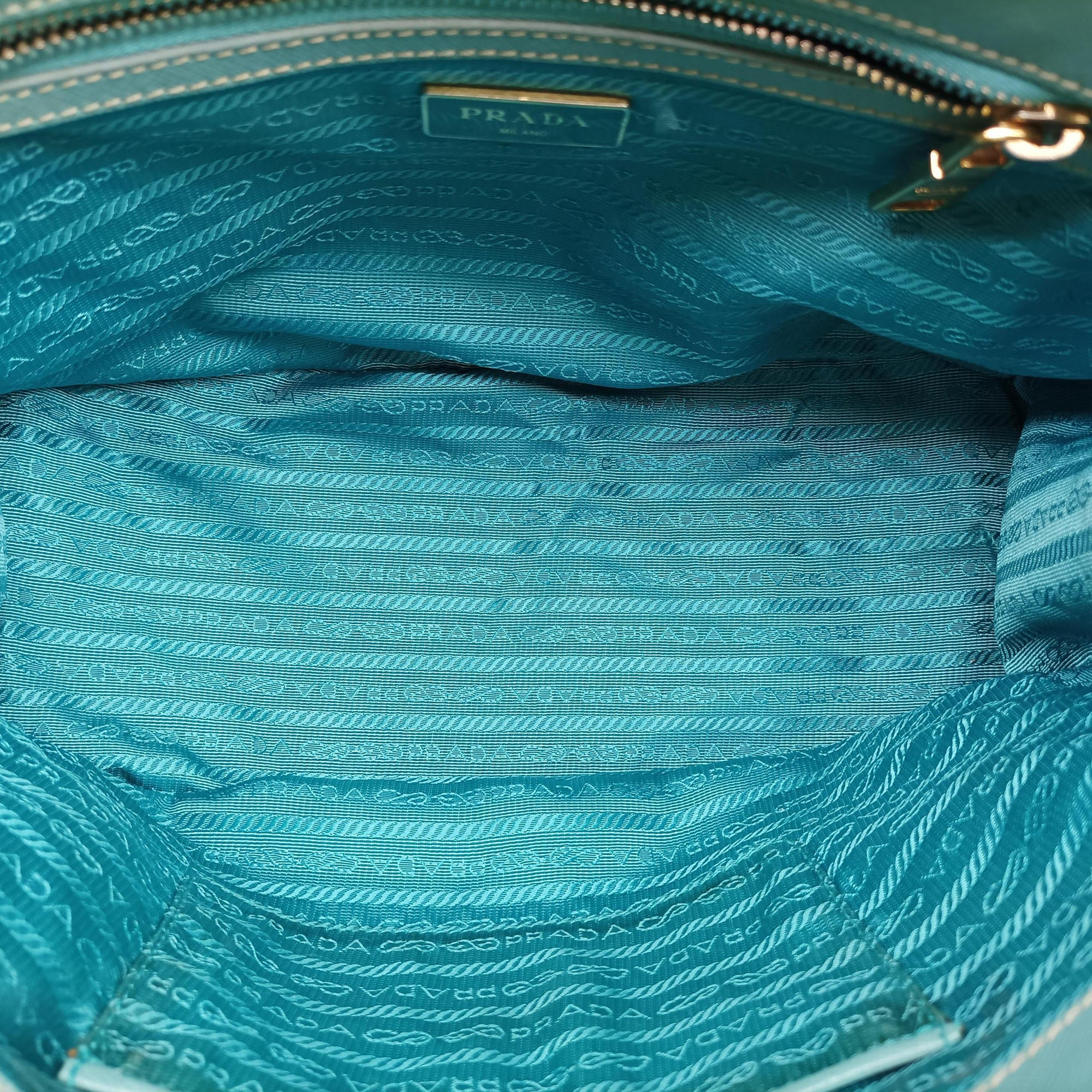 Pre-owned Prada Galleria Blue SAFFIANO Leather BN1801 shoulderbag | stylenewstar