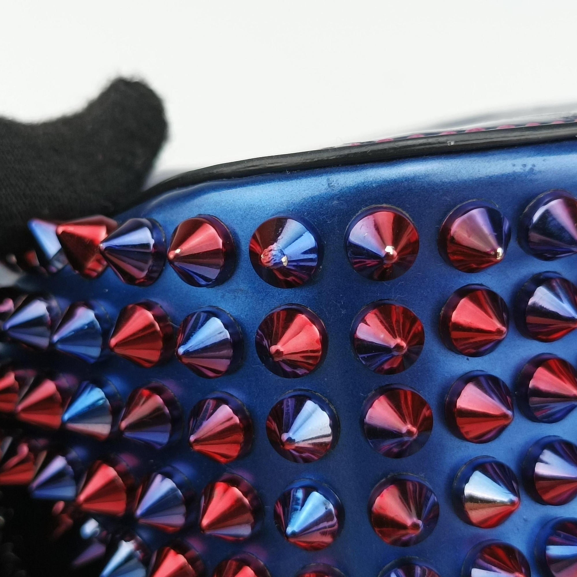 Pre-owned Christian Louboutin Sweet Charity Scarabe Spike Colorful Patent Leather 510463 shoulderbag | stylenewstar