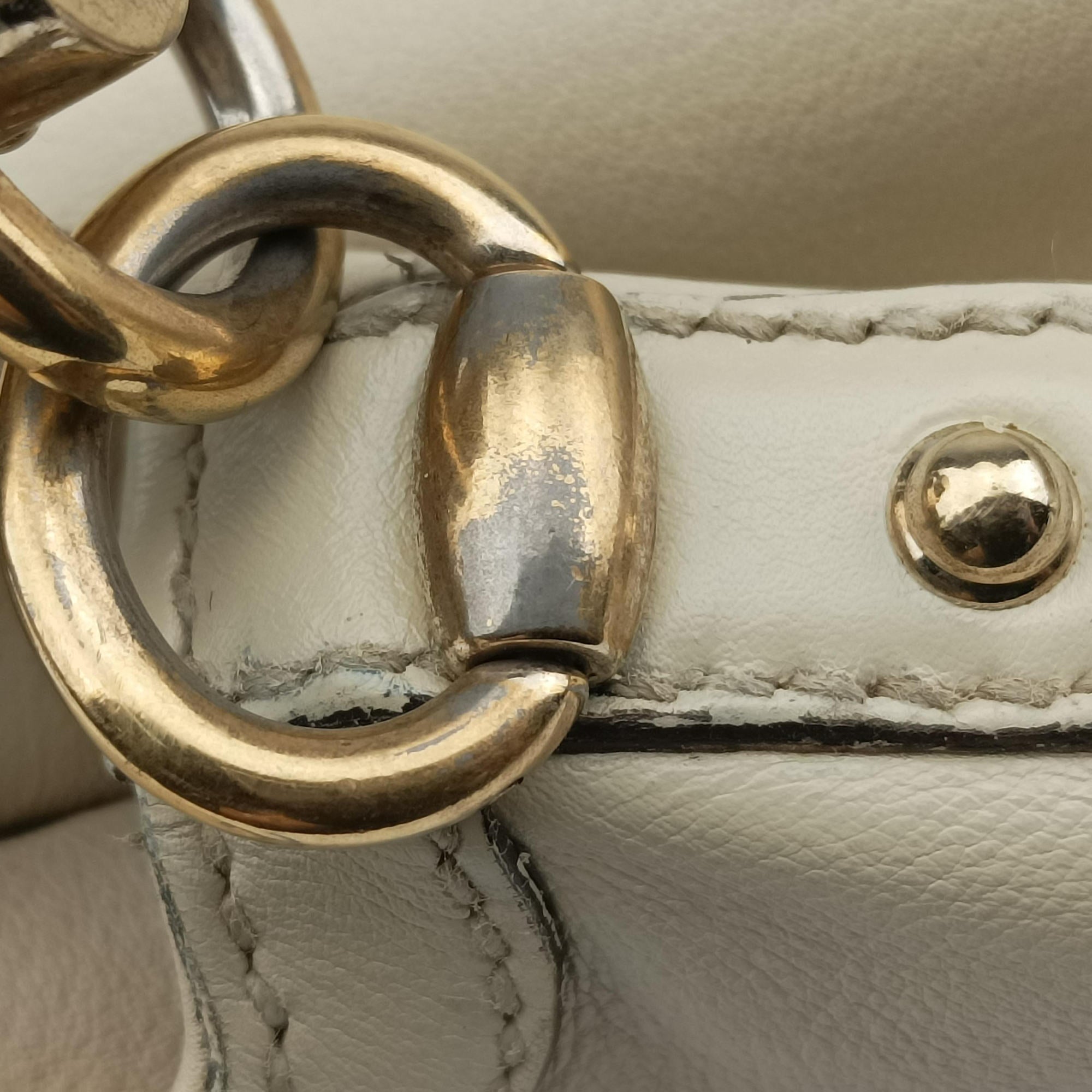 Pre-owned Gucci Bamboo White Leather 169976 shoulderbag | stylenewstar