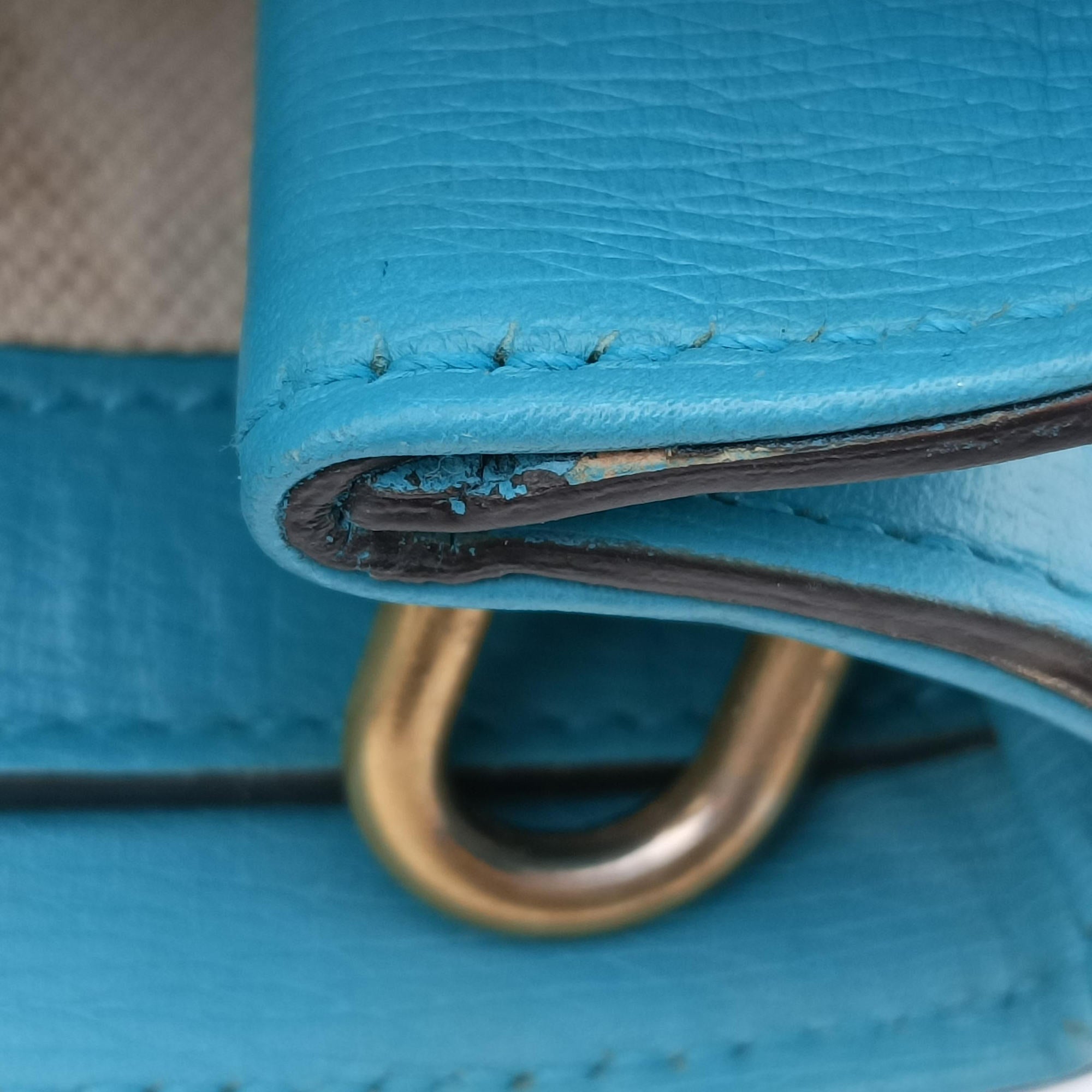 Pre-owned Gucci Bright Bit Blue Leather 319795 shoulderbag | stylenewstar