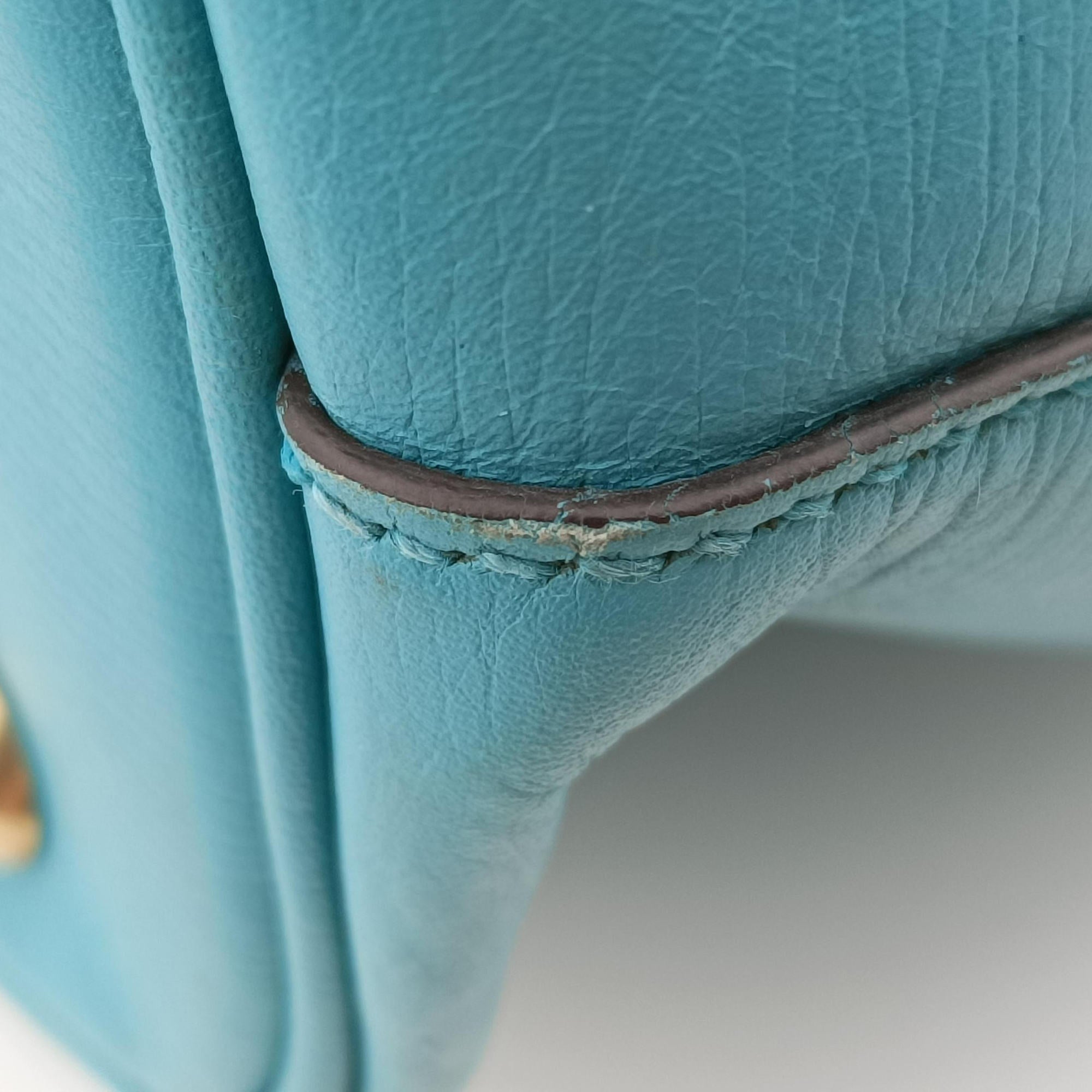 Pre-owned Gucci Bright Bit Blue Leather 319795 shoulderbag | stylenewstar