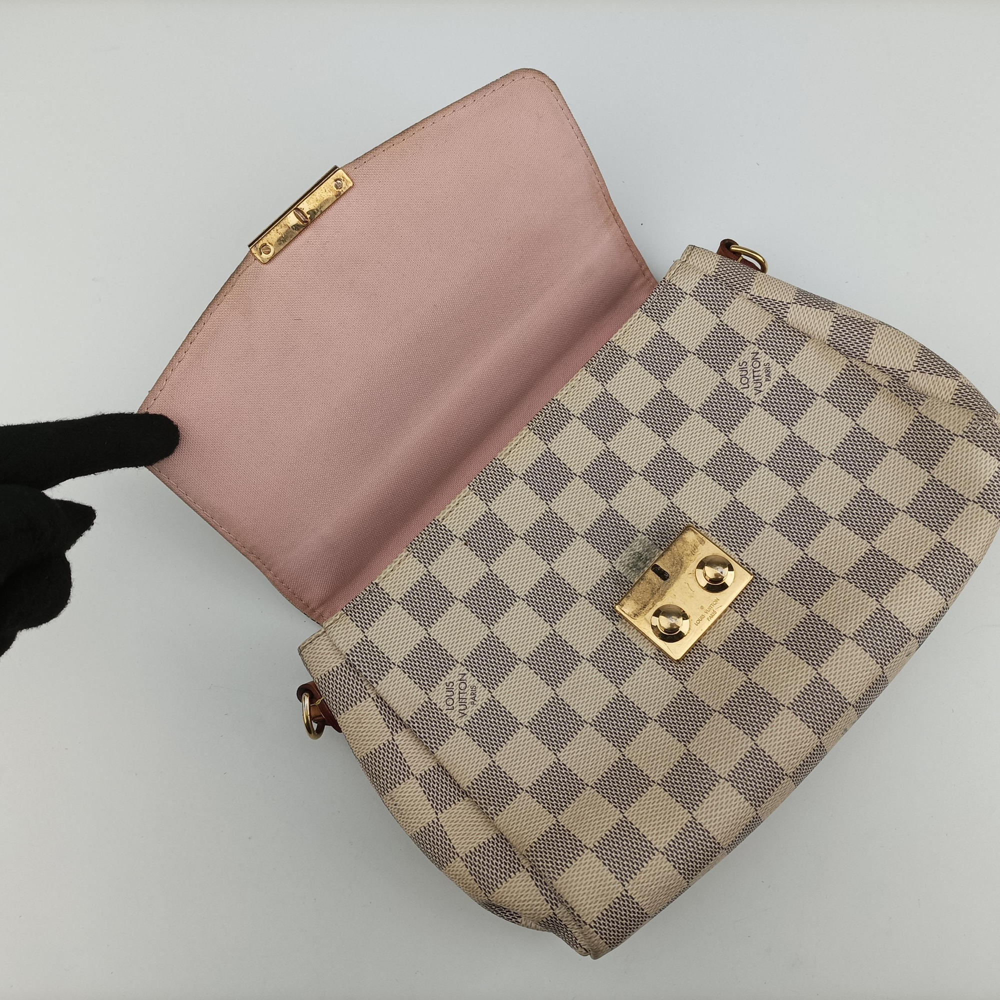 Pre-owned Louis Vuitton CROISETTE Azur Damier Canvas N41581 shoulderbag | stylenewstar