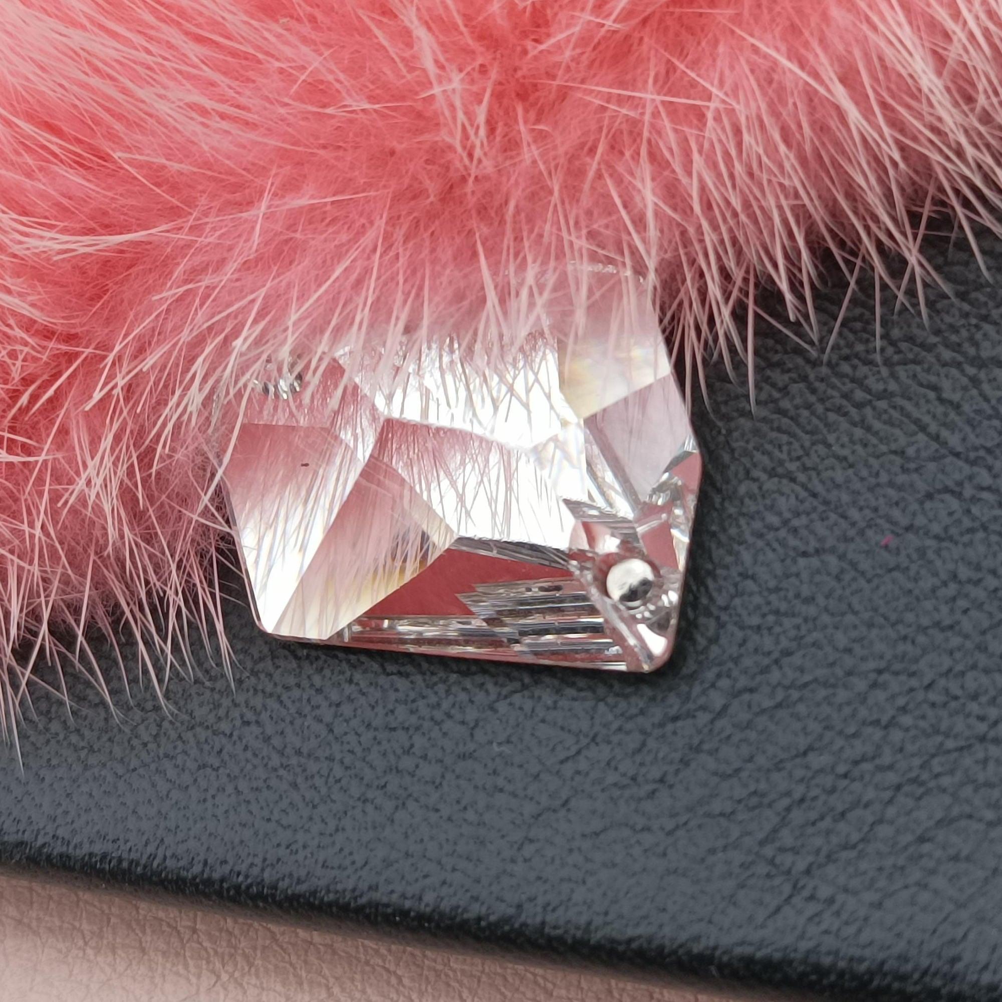 Pre-owned Fendi monster Baguette Pink Leather 8BR600 shoulderbag | stylenewstar