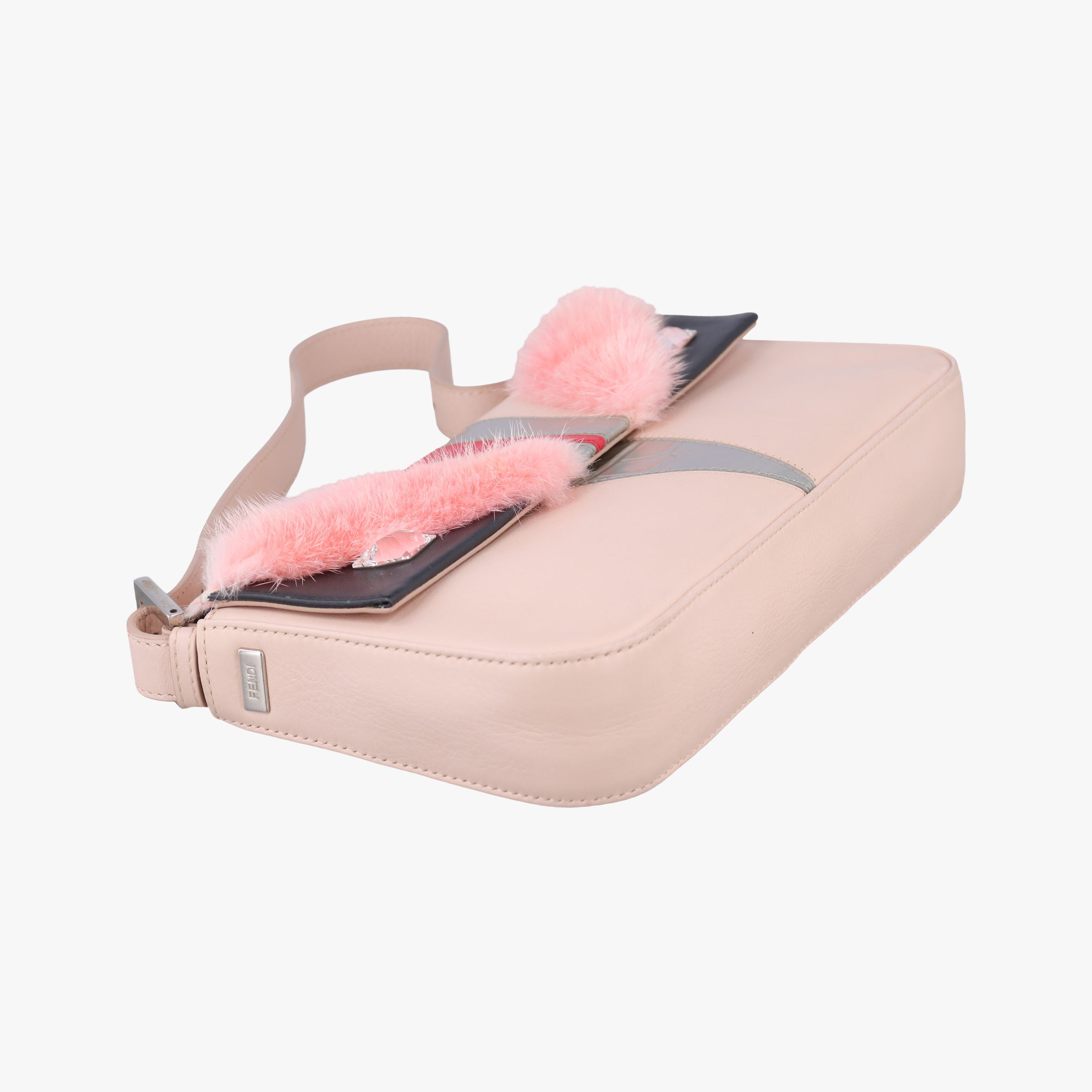 Pre-owned Fendi monster Baguette Pink Leather 8BR600 shoulderbag | stylenewstar