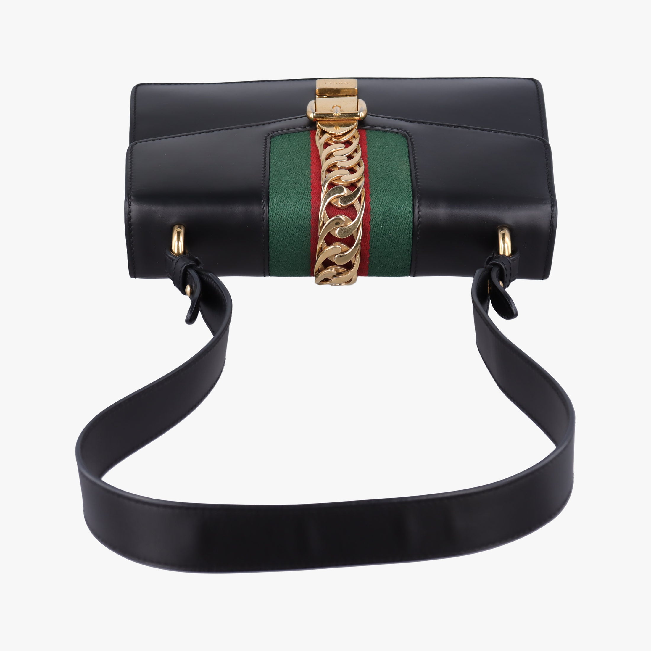 Pre-owned Gucci Sylvie Black Leather 421882 shoulderbag | stylenewstar