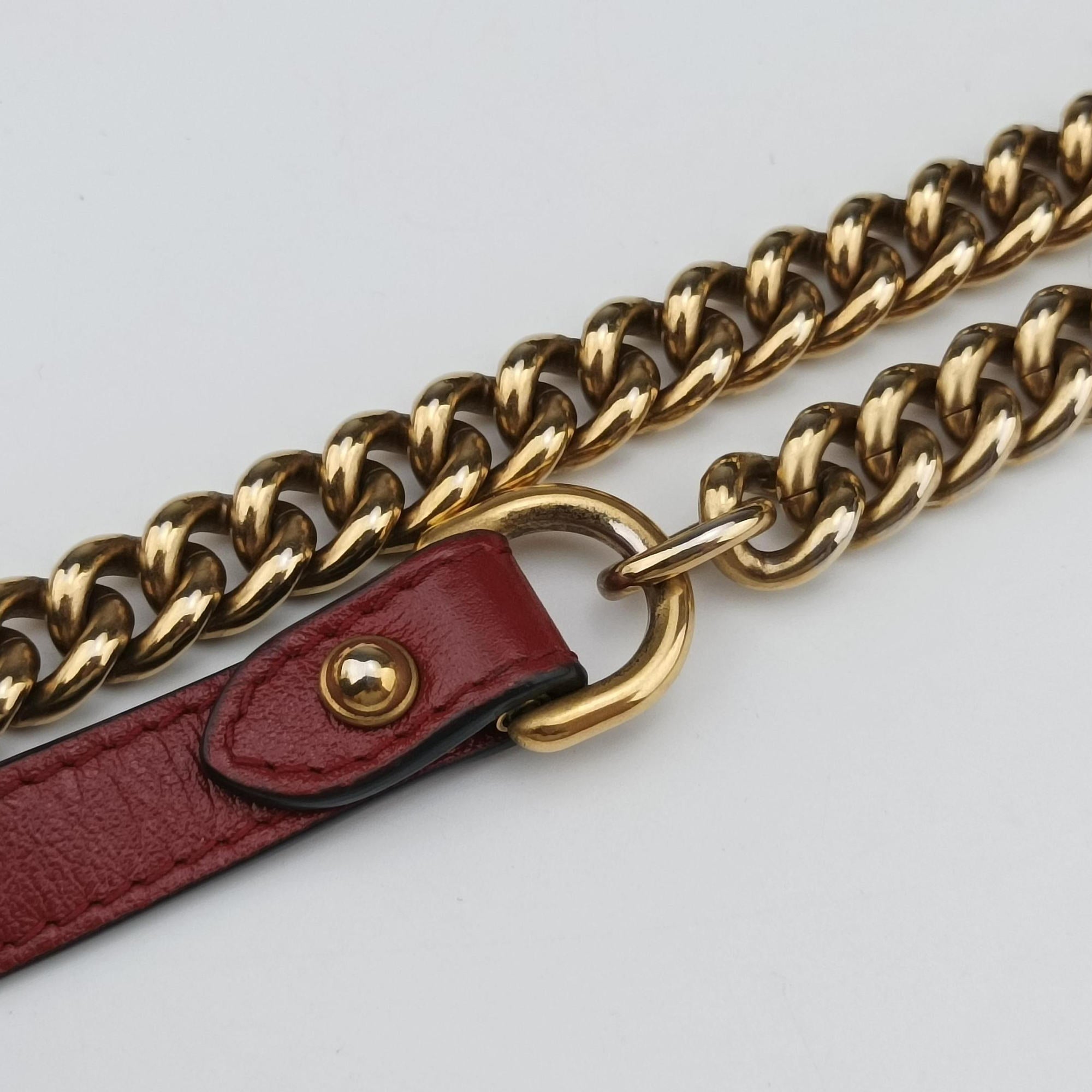 Pre-owned Gucci GG Marmont Black×red Leather 443497 shoulderbag | stylenewstar