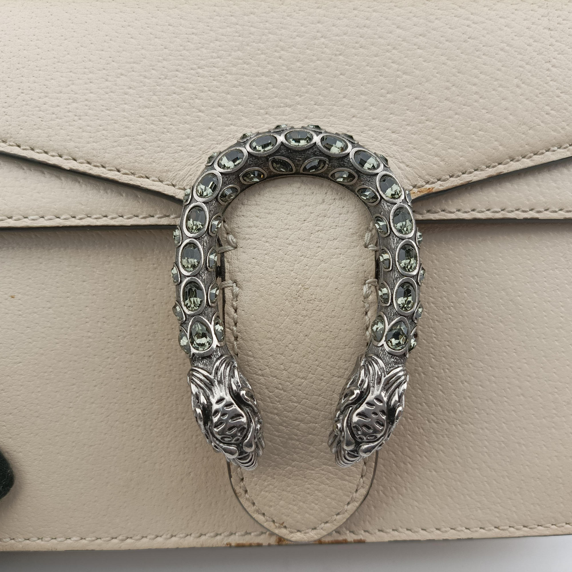 Pre-owned Gucci Dionysus White Leather 421970 shoulderbag | stylenewstar