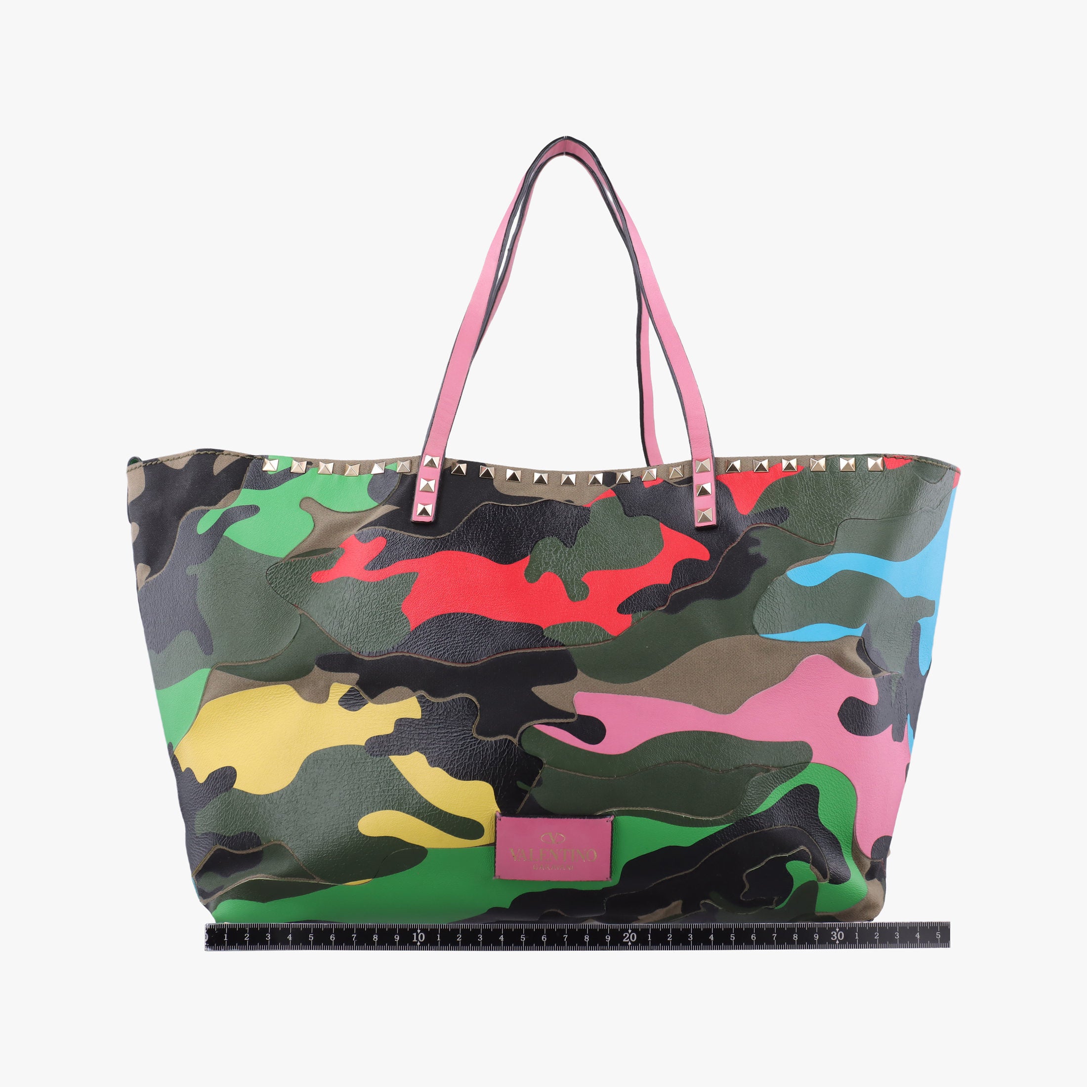 Pre-owned Valentino Rockstud camouflage Multicolour Canvas × Leather  shoulderbag | stylenewstar