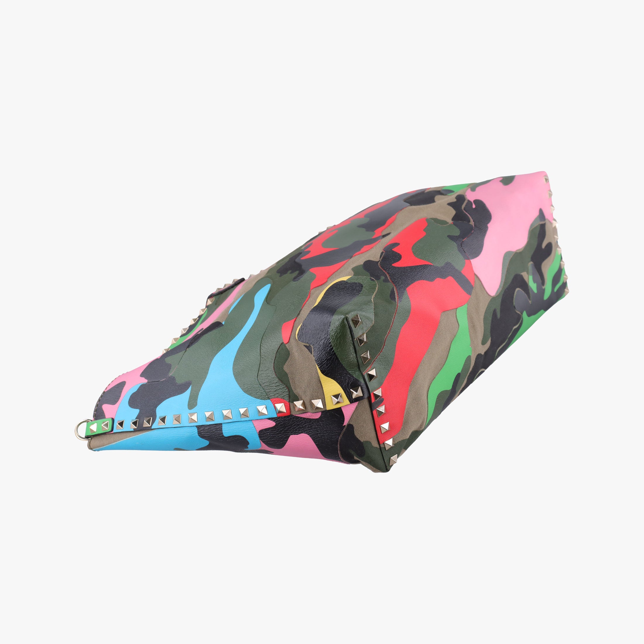 Pre-owned Valentino Rockstud camouflage Multicolour Canvas × Leather  shoulderbag | stylenewstar