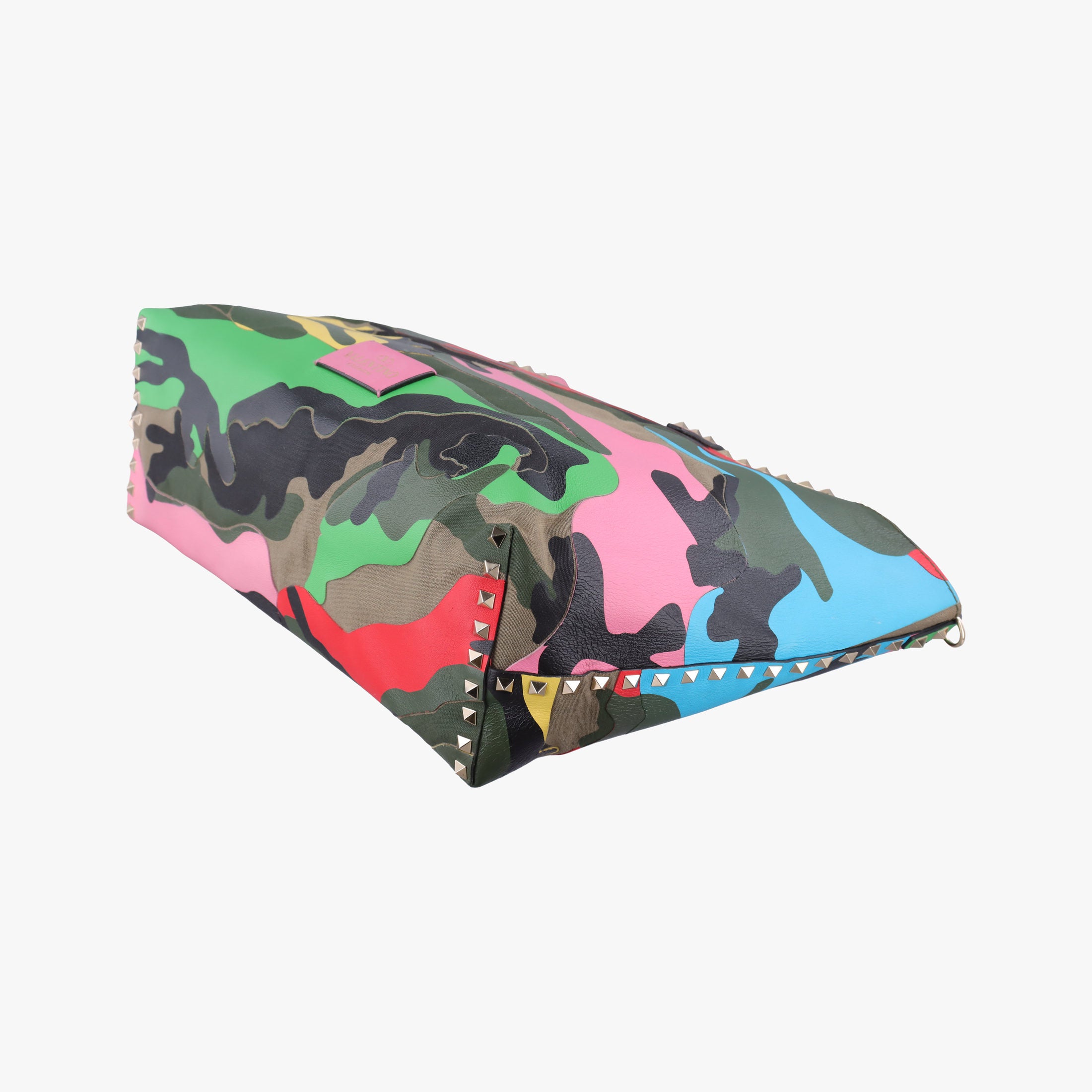 Pre-owned Valentino Rockstud camouflage Multicolour Canvas × Leather  shoulderbag | stylenewstar