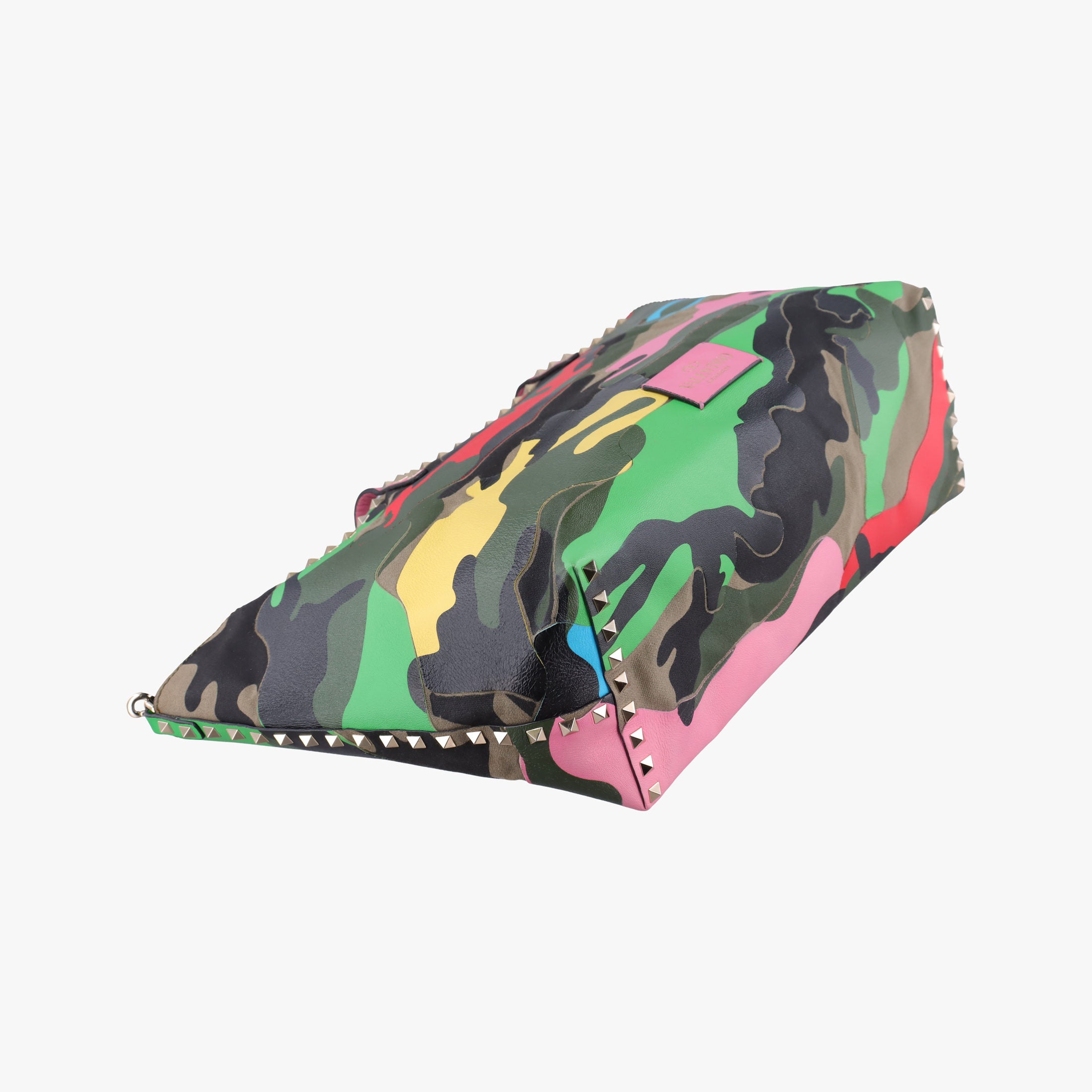 Pre-owned Valentino Rockstud camouflage Multicolour Canvas × Leather  shoulderbag | stylenewstar