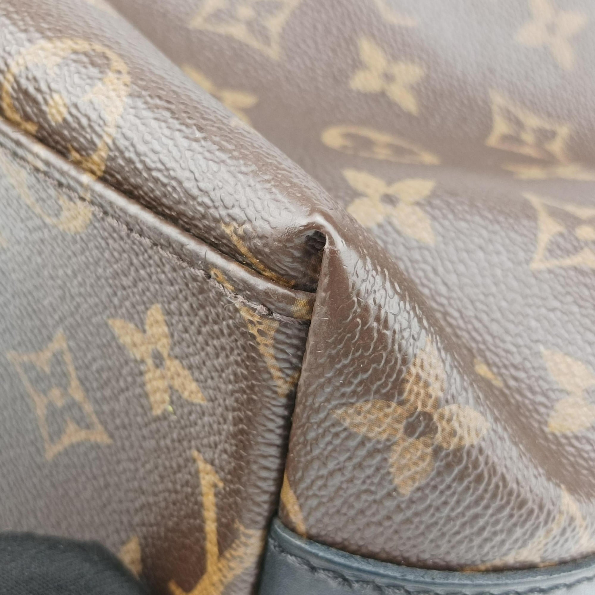 Vintage Louis Vuitton KITAN brown×black Monogram Canvas×calf leather M40388 shoulderbag | stylenewstar