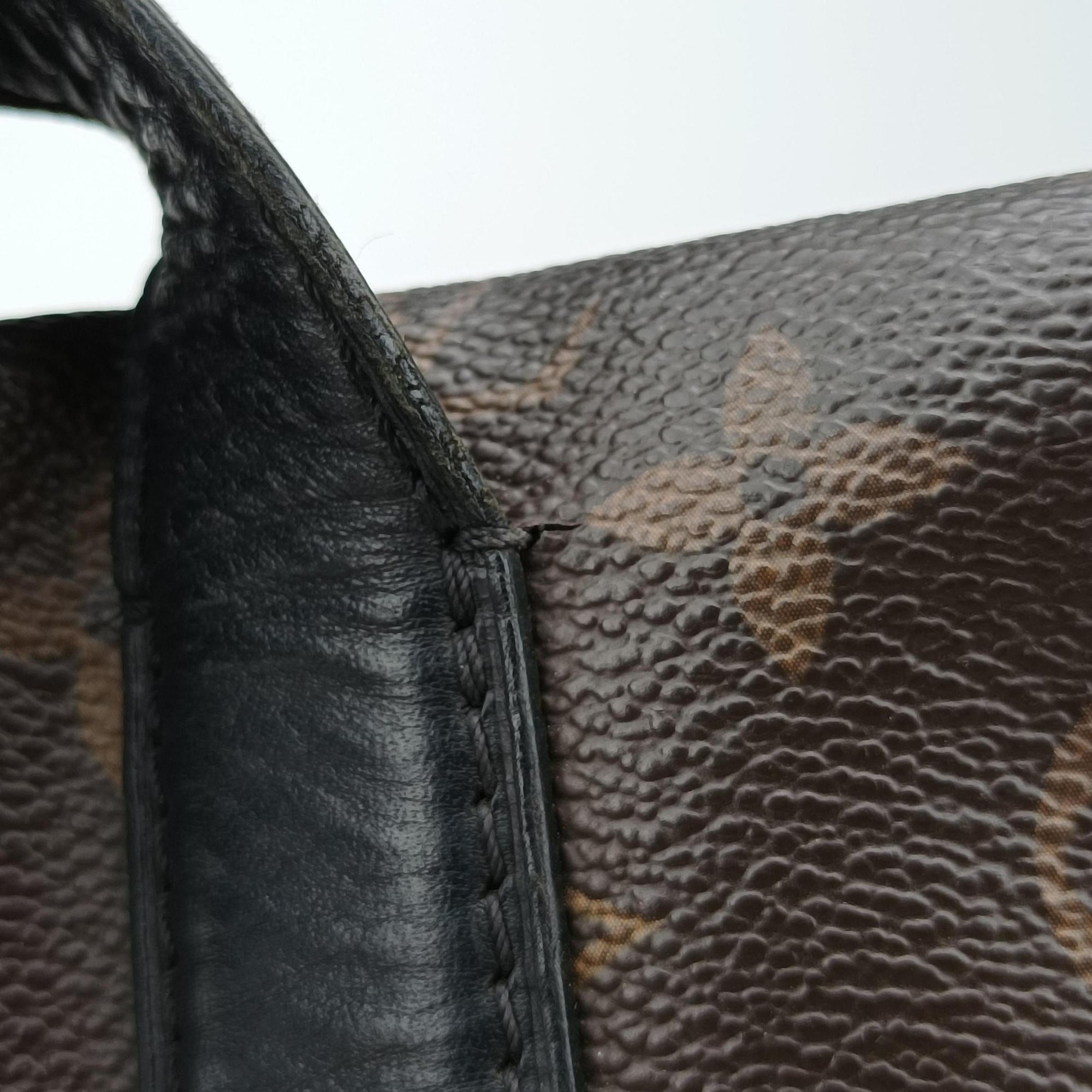 Vintage Louis Vuitton KITAN brown×black Monogram Canvas×calf leather M40388 shoulderbag | stylenewstar