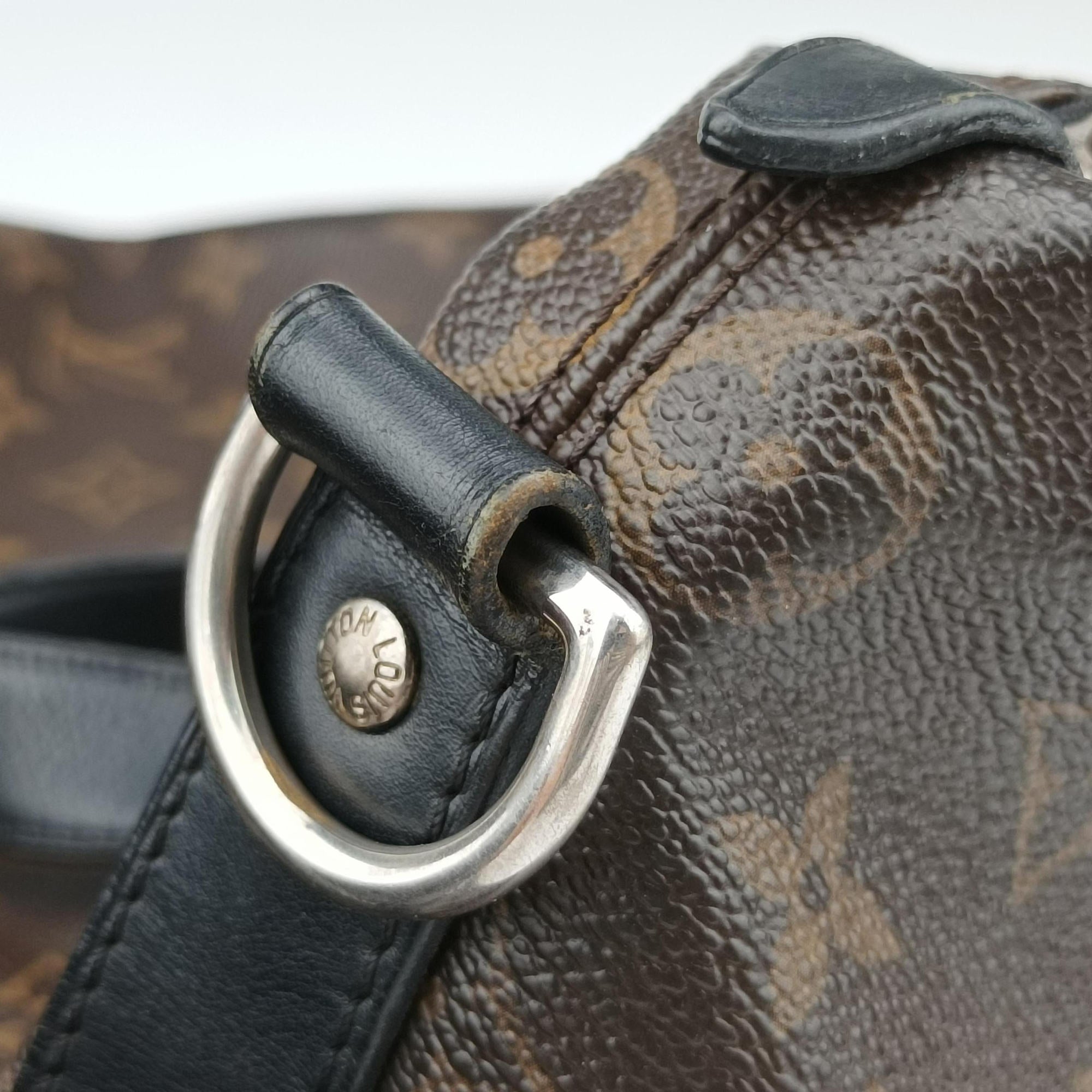 Vintage Louis Vuitton KITAN brown×black Monogram Canvas×calf leather M40388 shoulderbag | stylenewstar
