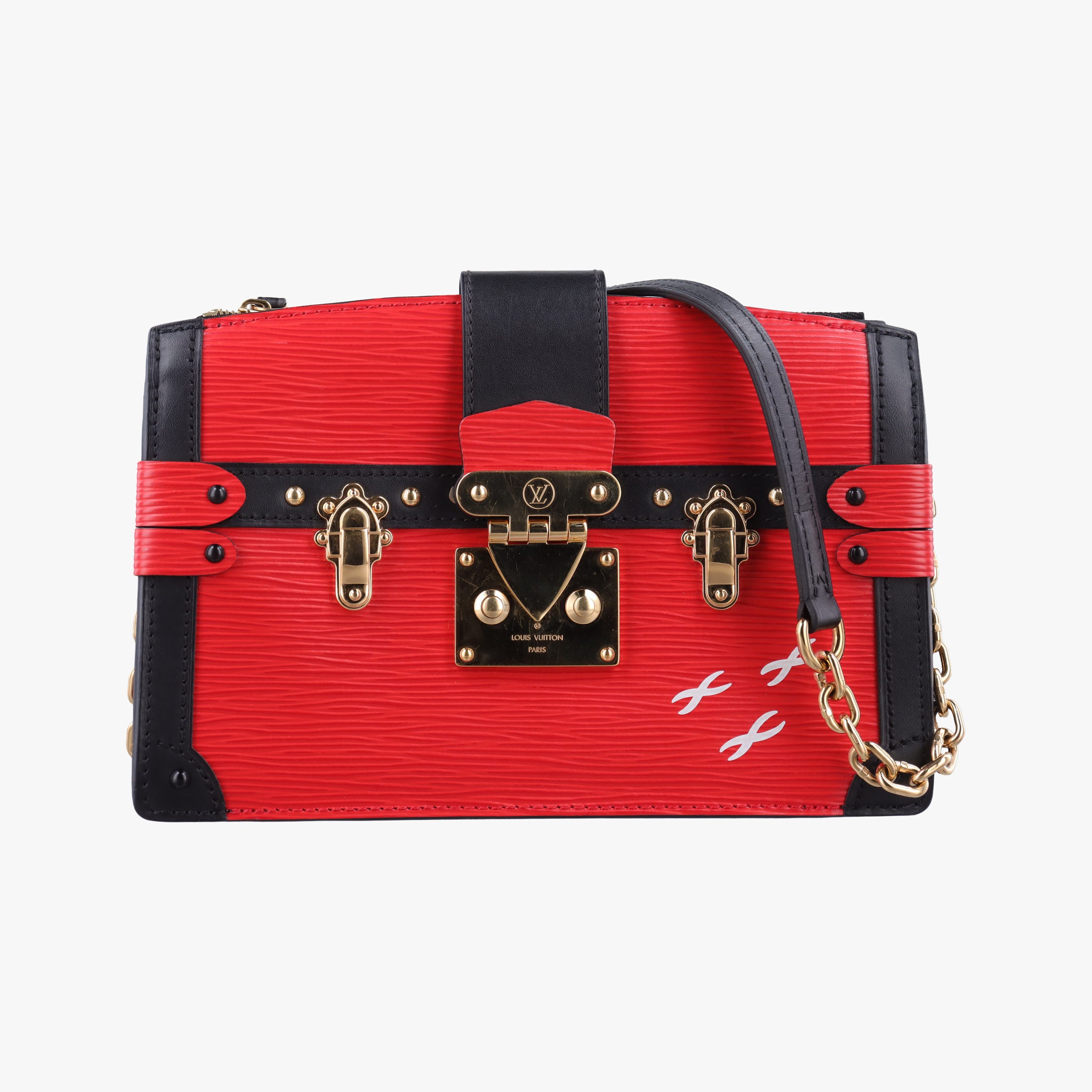 Pre-owned Louis Vuitton Trunk Clutch Rouge×Black Epi M51697 shoulderbag | stylenewstar