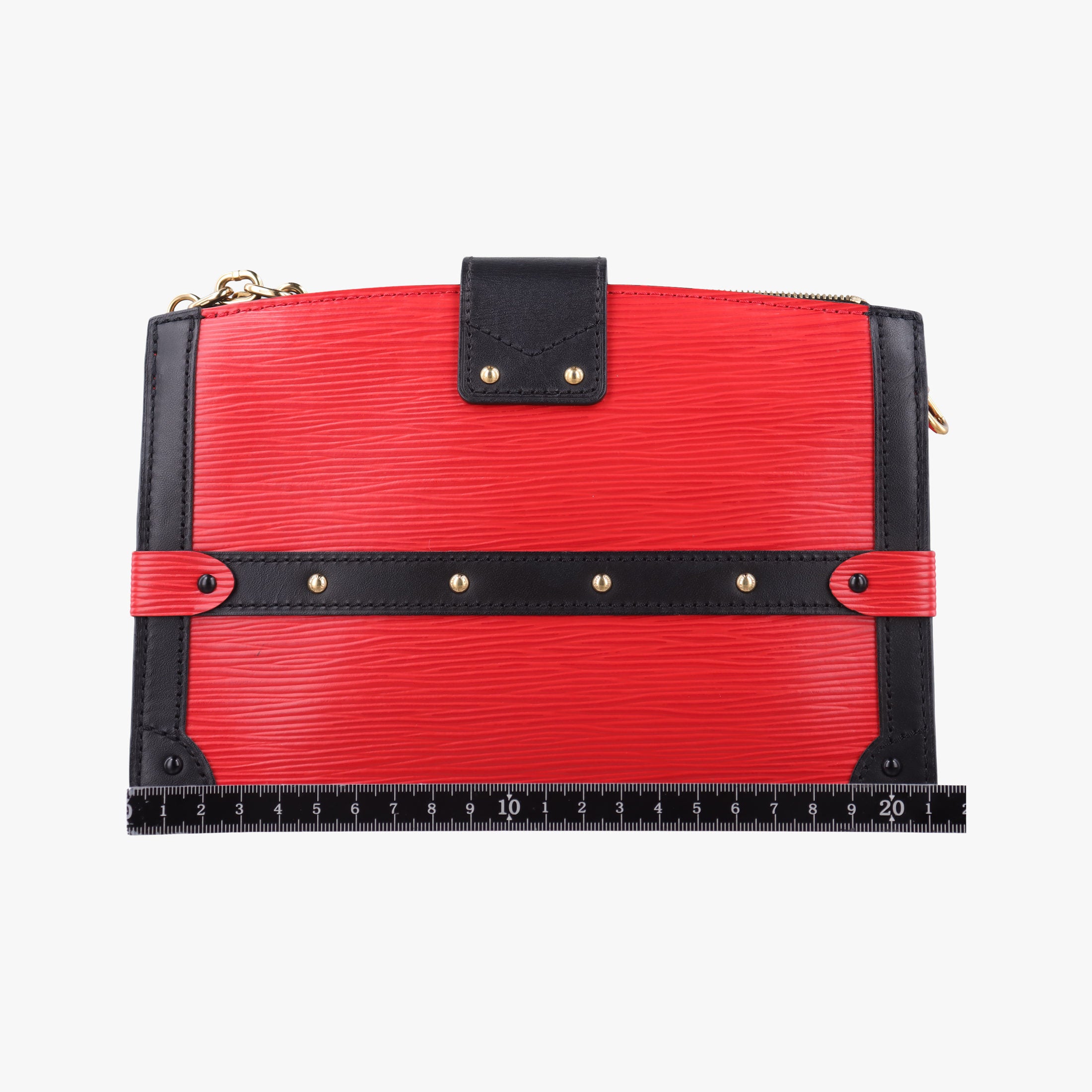 Pre-owned Louis Vuitton Trunk Clutch Rouge×Black Epi M51697 shoulderbag | stylenewstar